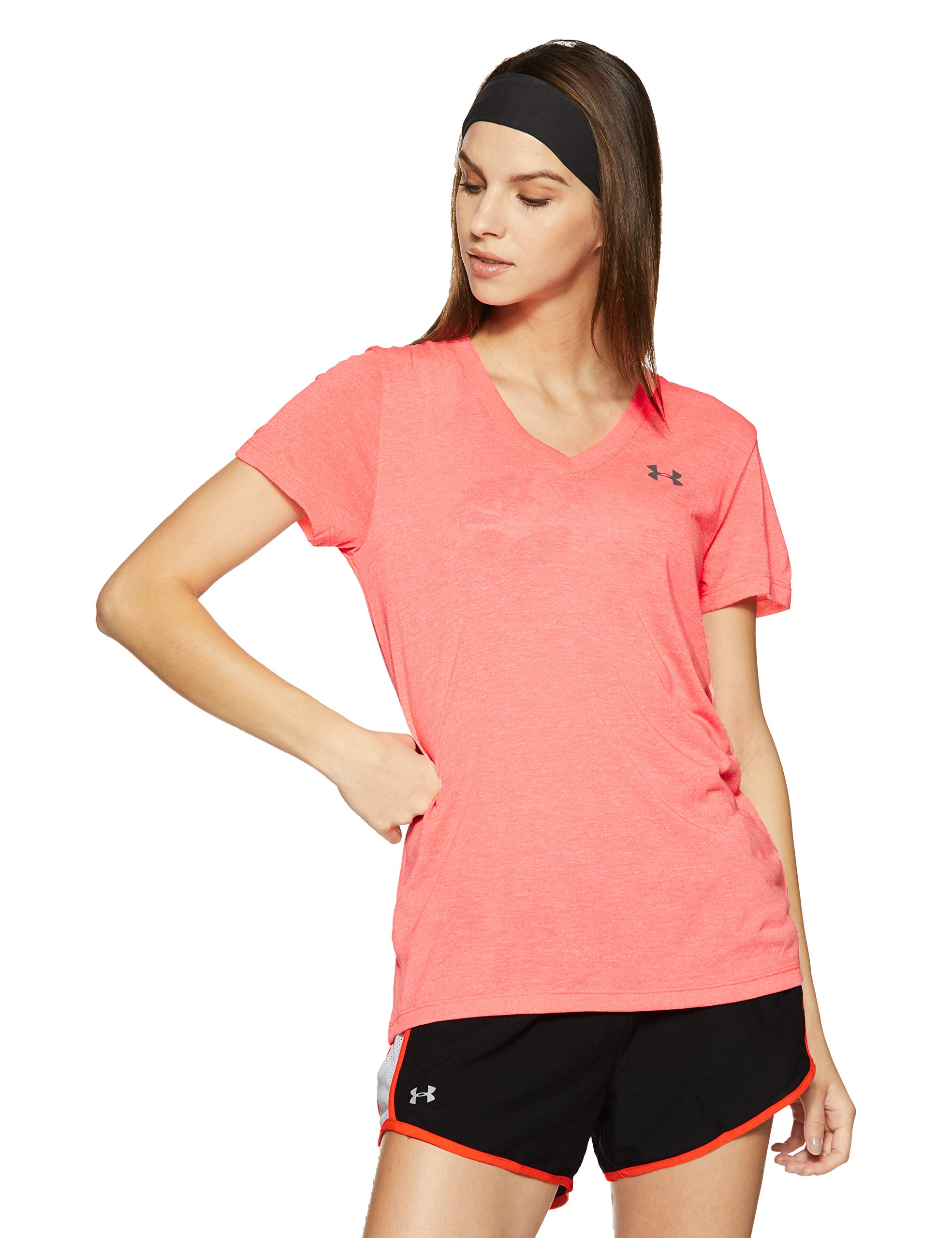 Under Armour Women's Threadborne Train Twist V-Neck Workout Shirt - Moisture Wicking & Breathable for Running, Gym & Yoga