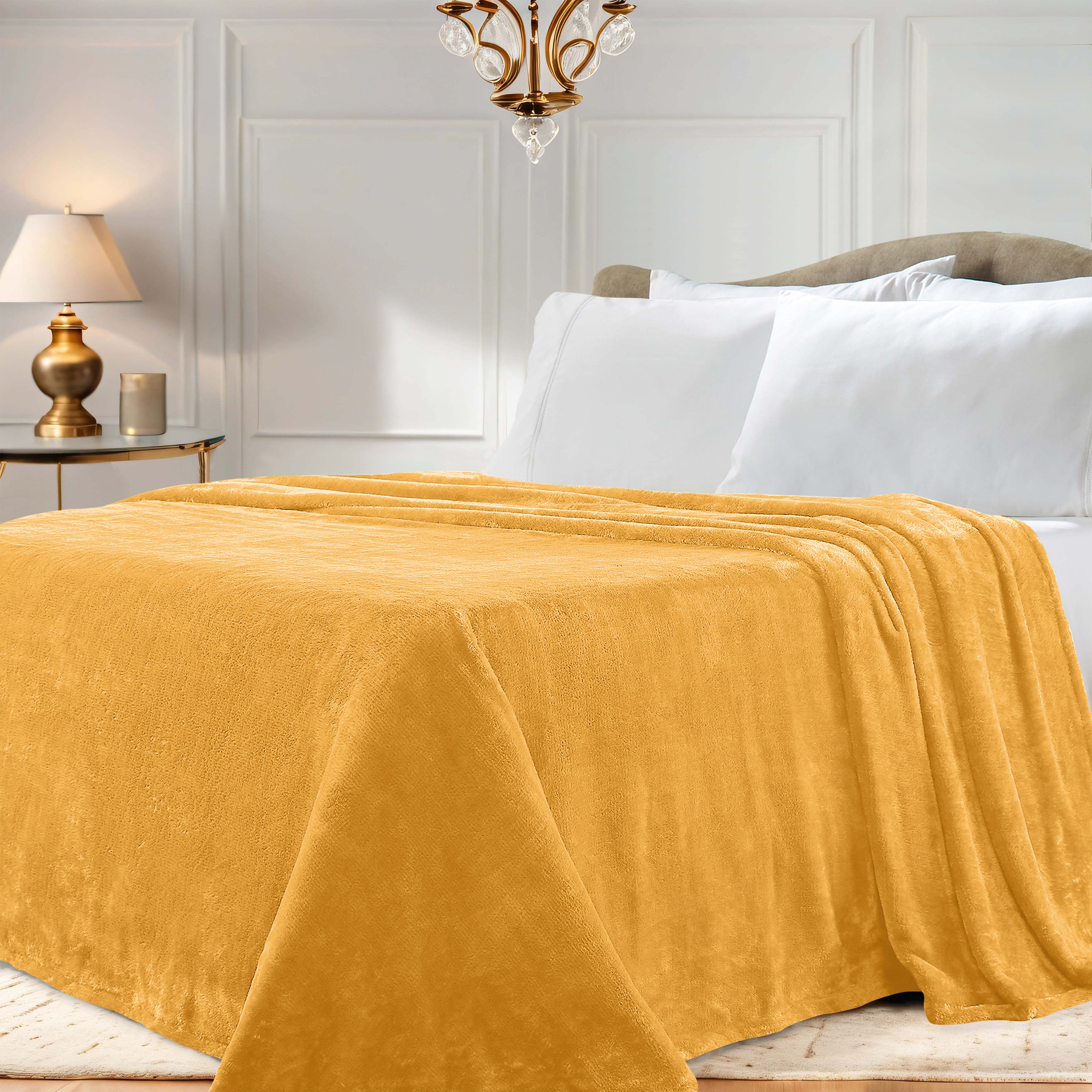 Classic Solid Fleece Plush Medium Weight Fluffy Soft Blanket - Cozy & Warm for Bed, Sofa, Travel & Gifts | Ultra-Soft Throw Blanket for All Seasons