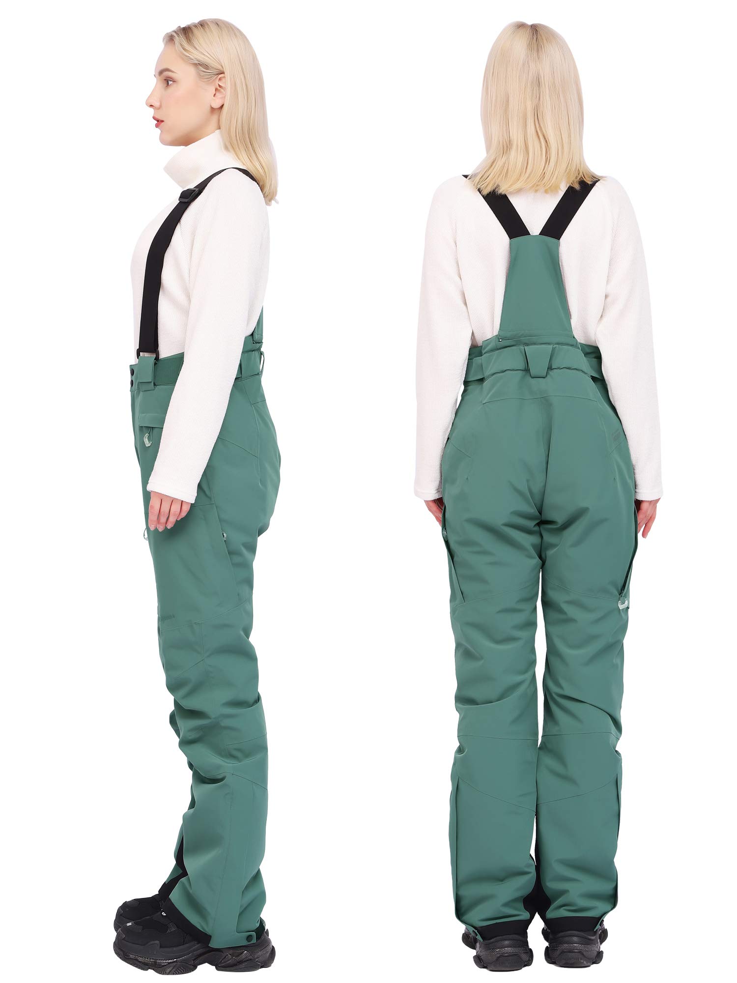 Fit Space Women's Insulated Snow Ski Bib Pants - Windproof, Waterproof & Breathable Snowboard Pants with Suspenders - Perfect for Skiing, Snowboarding & Winter Outdoor Activities