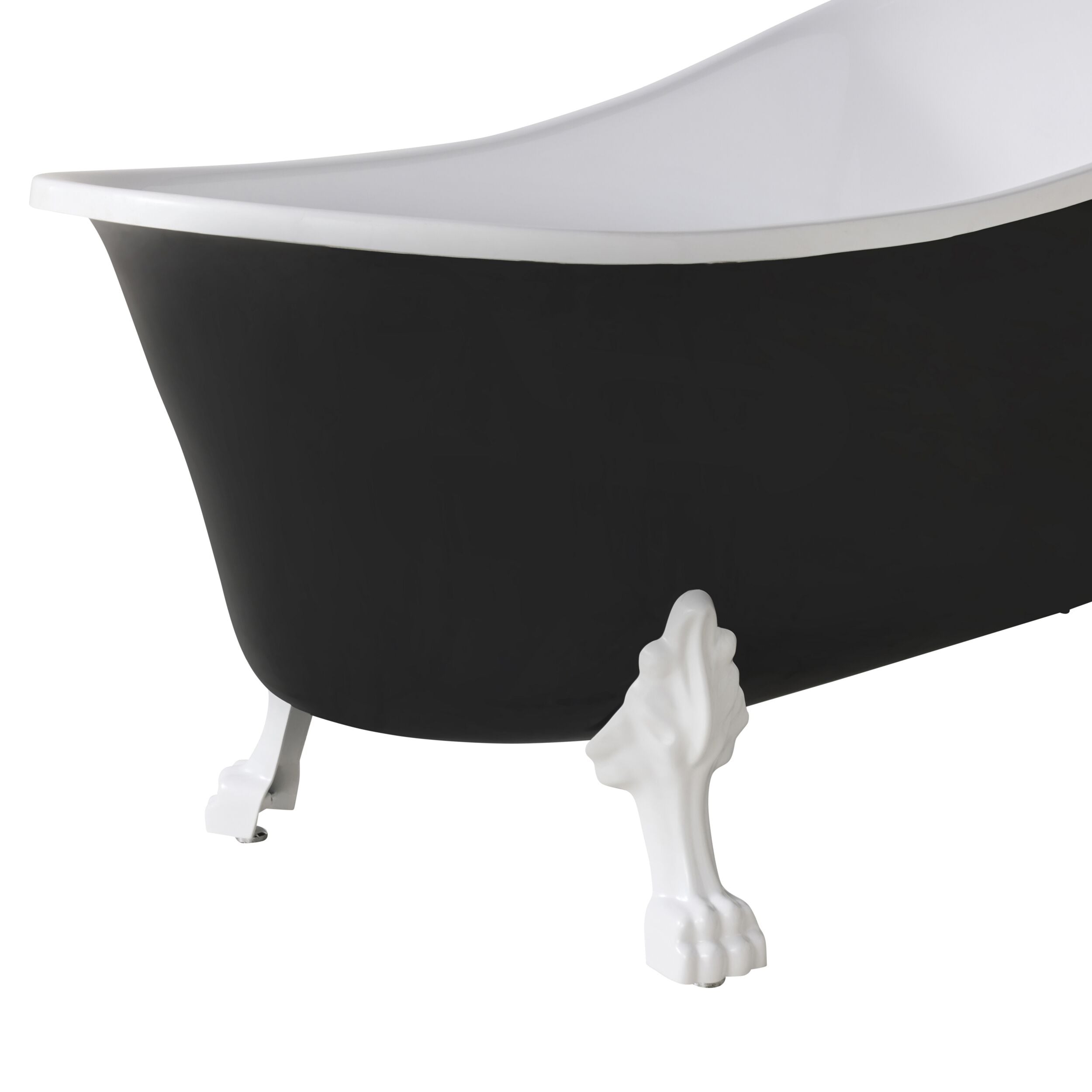 Alto Black Bath Tub 1520mm with White Feet - Freestanding Soaking Bathtub for Modern Bathroom, Spa Relaxation & Luxury Home Decor