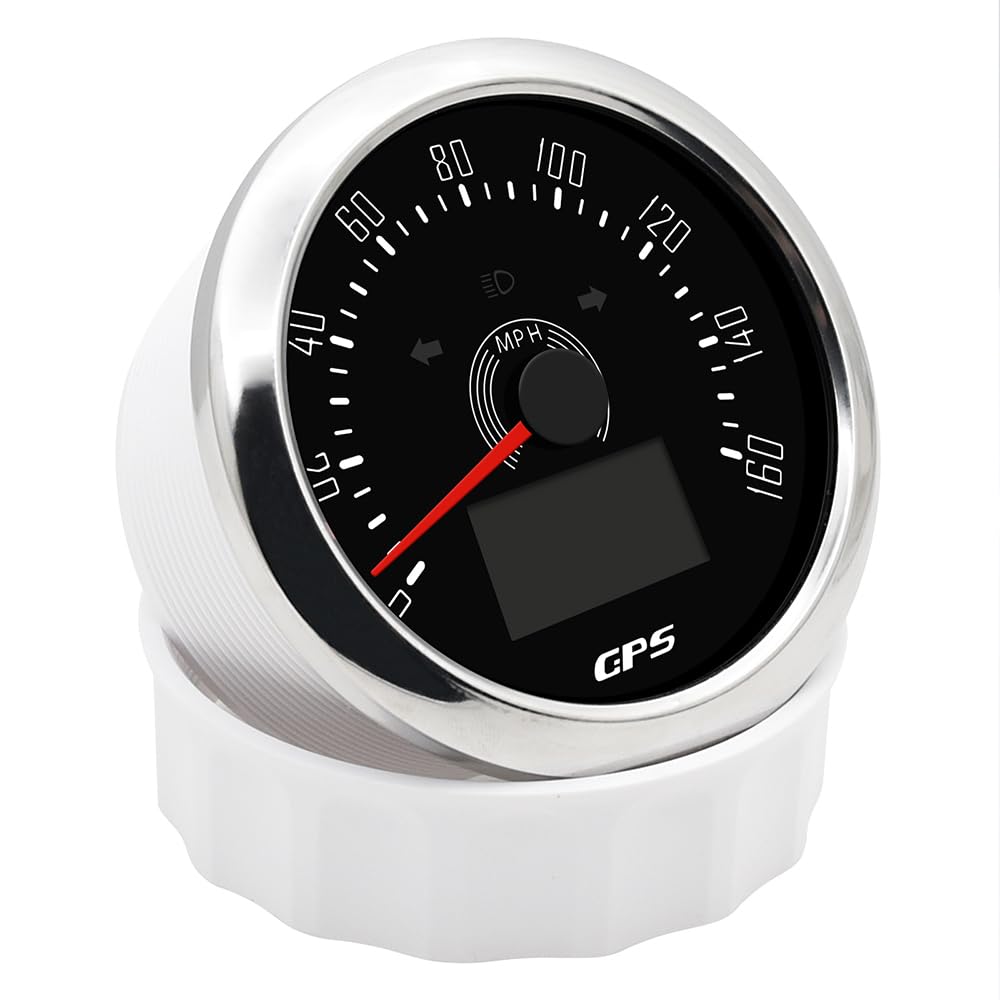 85mm 0-160MPH GPS Speedometer Gauge with ODO, COG & Trip - Universal for Motorcycle, Car, Boat, Truck (9-32V) - Perfect for Racing, Off-Road & Marine Navigation