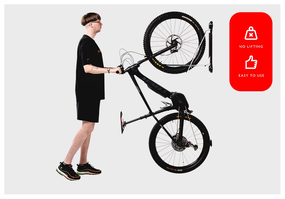 Steadyrack Bike Rack for eBikes - Heavy Duty Wall Mounted Bike Storage Solution for Home, Garage, or Bike Park - Space Saving Vertical Bike Holder for Indoor & Outdoor Use