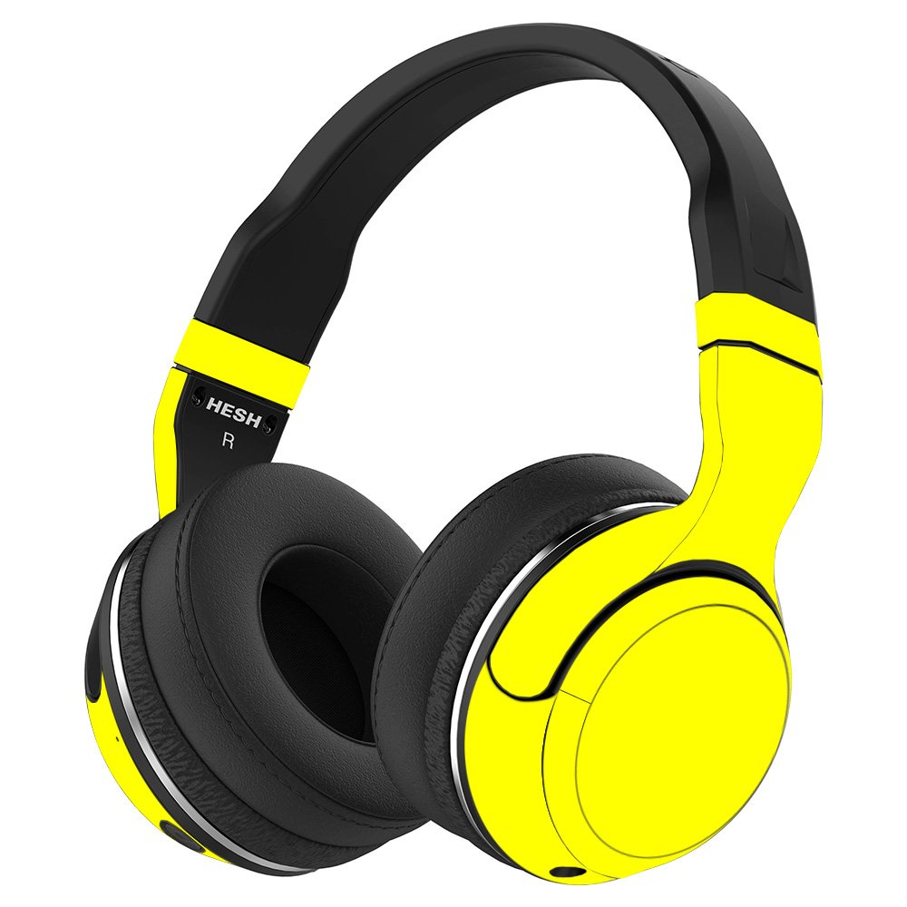 MightySkins Vinyl Wrap Cover for Skullcandy Hesh 2 Wireless Headphones - Solid Yellow | Protective & Durable Skin | Easy to Apply & Remove | Made in USA | Perfect for Gym, Travel & Daily Use