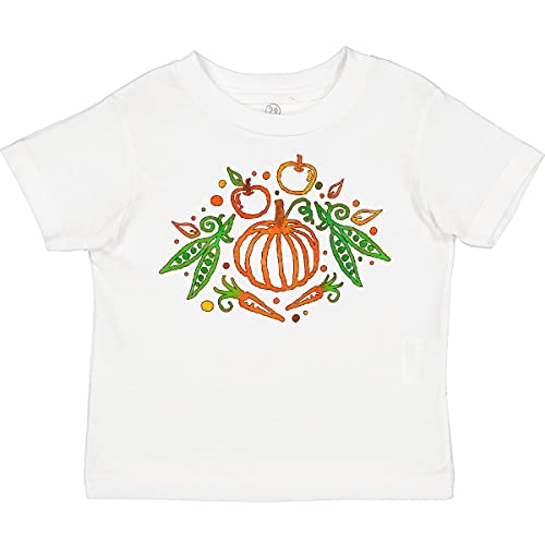 Inktastic Thanksgiving Pumpkin Vegetables Fruit Harvest Toddler T-Shirt - Cute Fall Outfit for Kids, Family Holiday Gatherings & Autumn Photoshoots