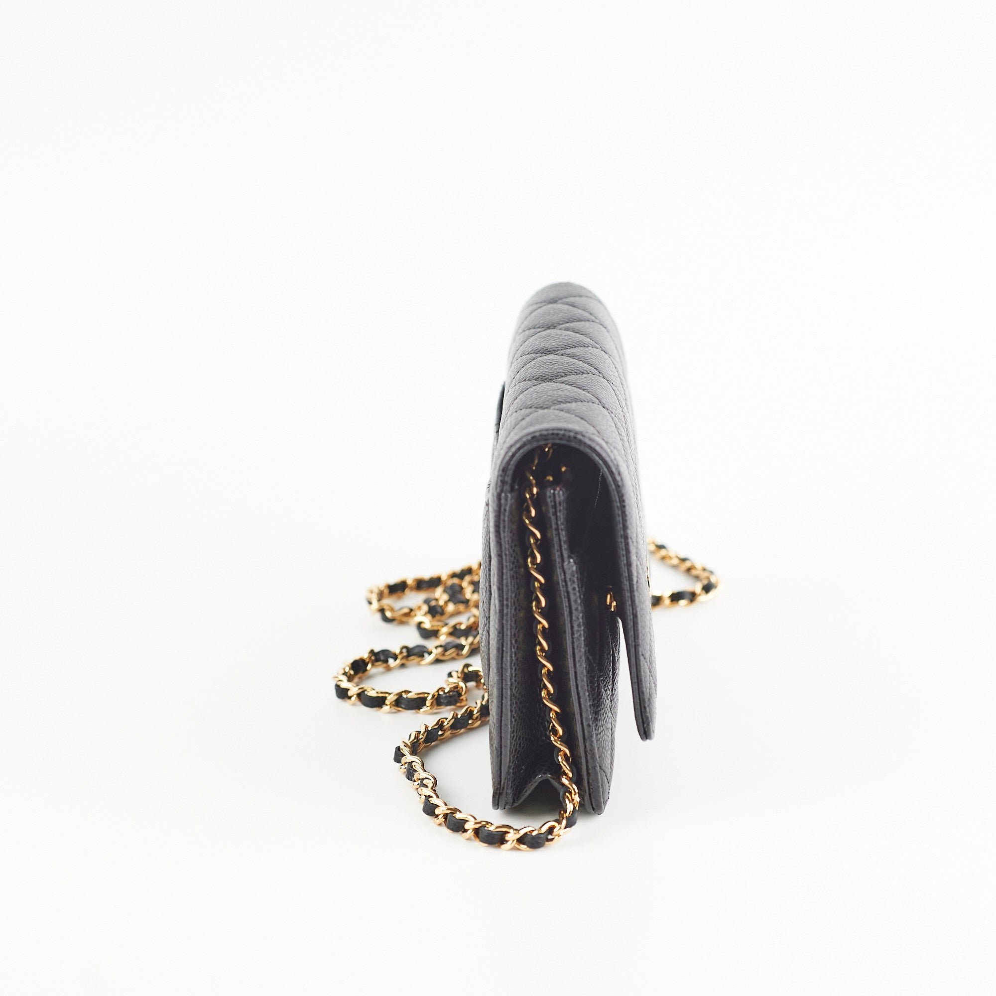 Chanel Caviar Quilted Wallet On Chain Black Crossbody Bag - Elegant & Stylish for Parties, Dates & Evening Events