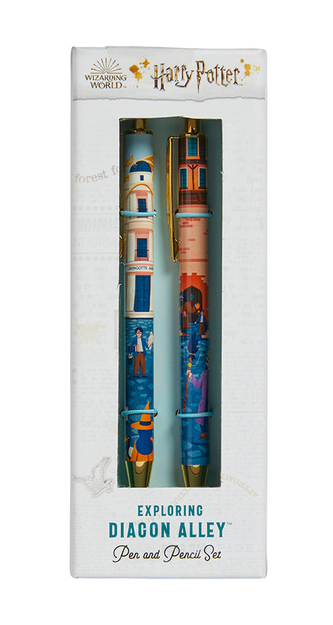 Harry Potter Diagon Alley Pen and Pencil Set - 2-Piece Collectible Writing Gift for Fans, Students & Office Use | Perfect for Journaling, Note-Taking & Potterhead Gifts