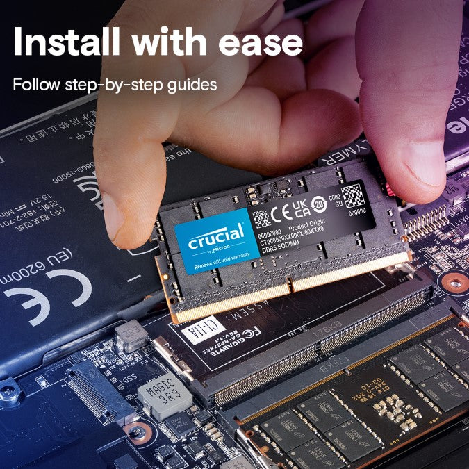 Crucial DDR5 5600MHz SODIMM RAM for Laptop - 8GB 16GB 32GB Memory Upgrade | High-Speed Performance for Gaming, Video Editing & Multitasking