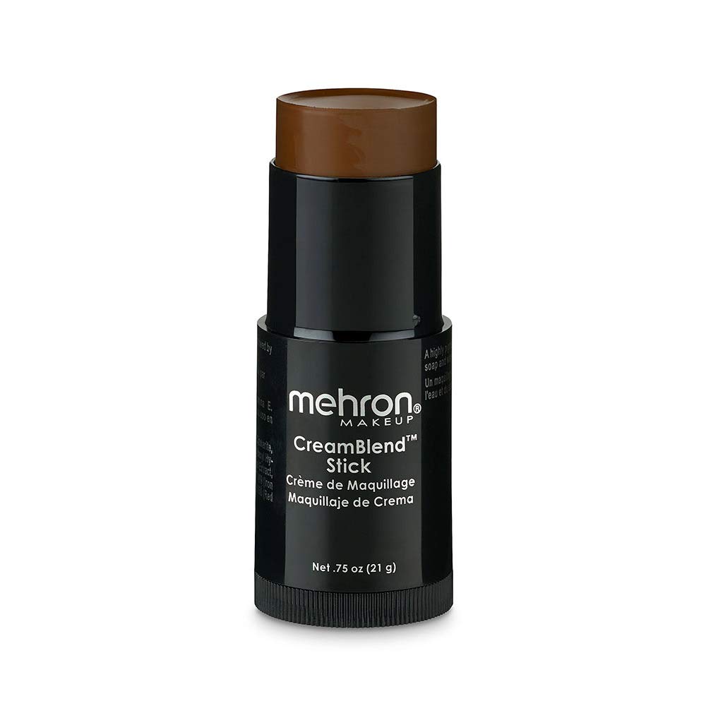Mehron CreamBlend Stick - Professional Face & Body Paint Makeup for Halloween, Cosplay & Theater | Foundation Cream Makeup Stick .75 oz (21g) | Dark 4 Shade | Ideal for Costume Parties, Stage Performances & Special Effects