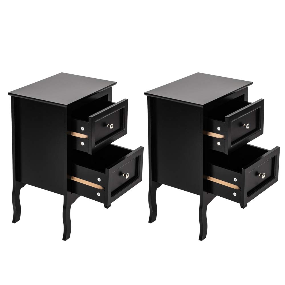 Farmhouse Night Stand Set of 2 with Drawers - 23.62