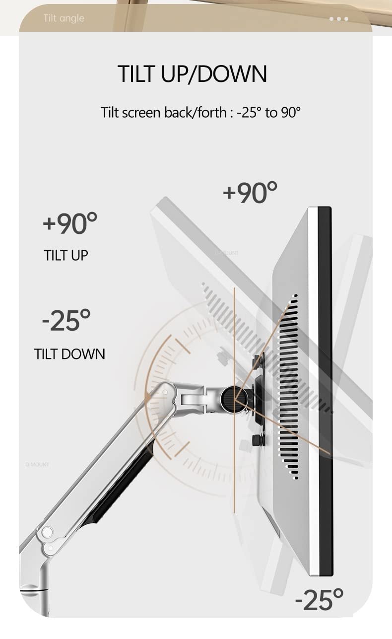 DL-8013II Full Motion Monitor Arm - Adjustable Aluminum Stand for 17-38
