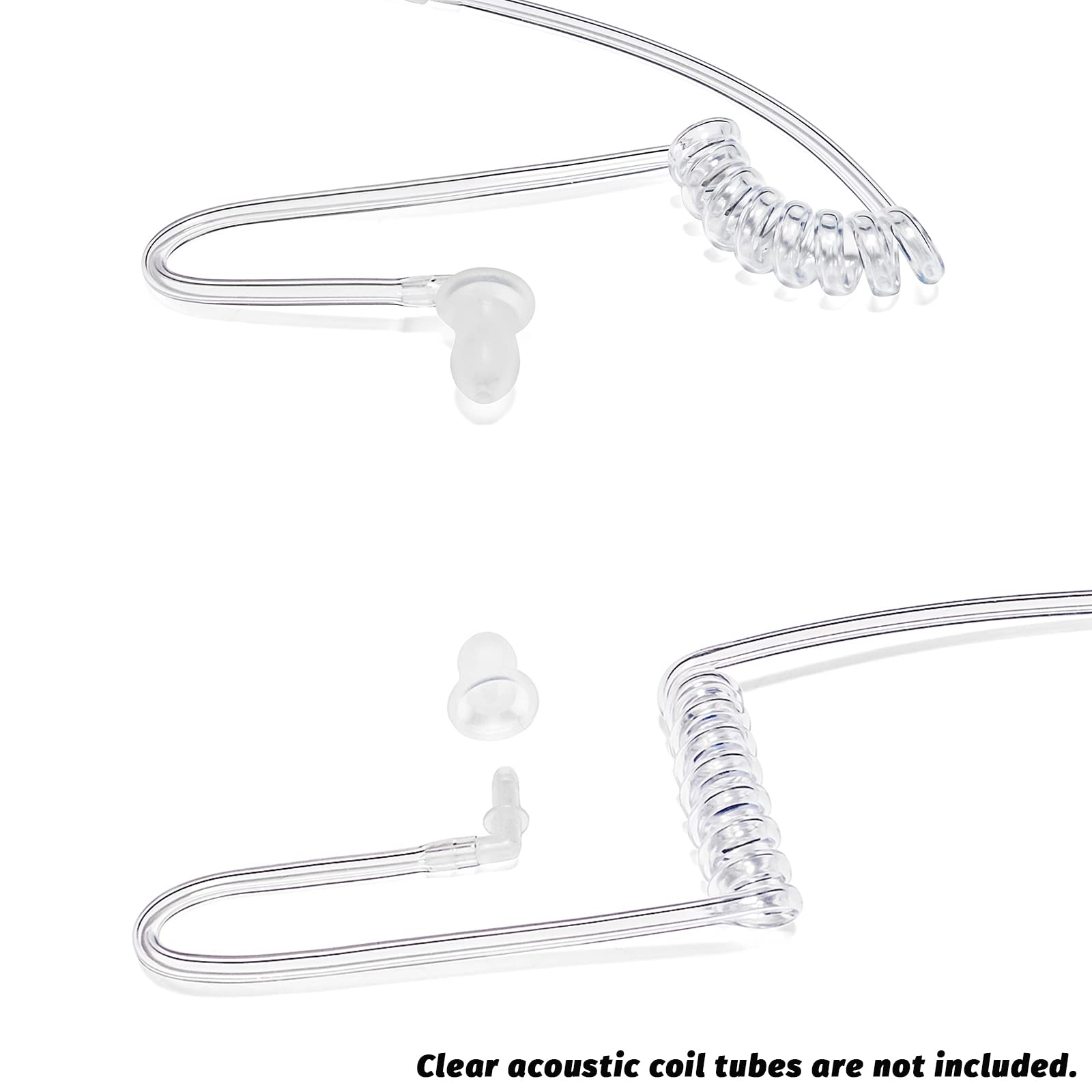 TWAYRDIO Replacement Earbud Tips for Motorola Two-Way Radios - 5 Pack Acoustic Coil Tube Earplugs for Walkie Talkie & Surveillance Headsets | Perfect for Security, Construction & Event Staff Communication