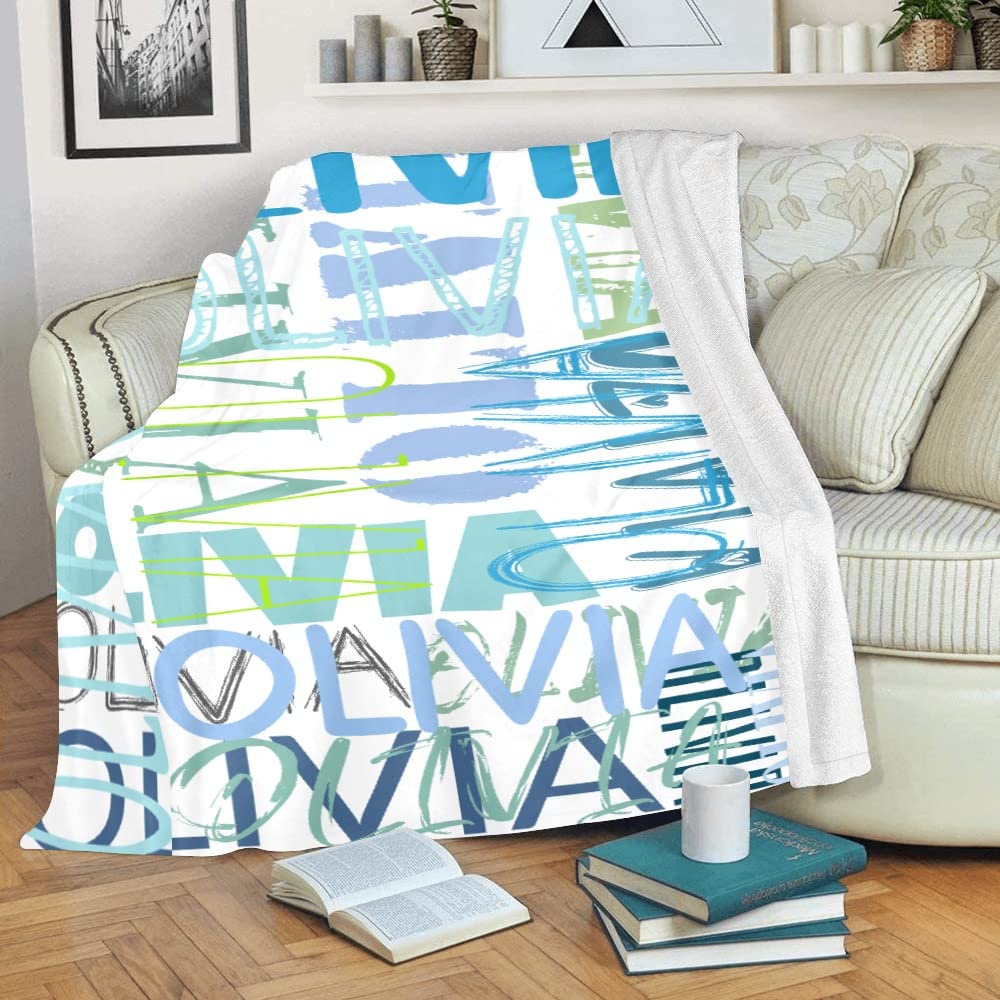 Personalized Monogram Blanket with Name - Baby & Adult Gift for Cozy Comfort