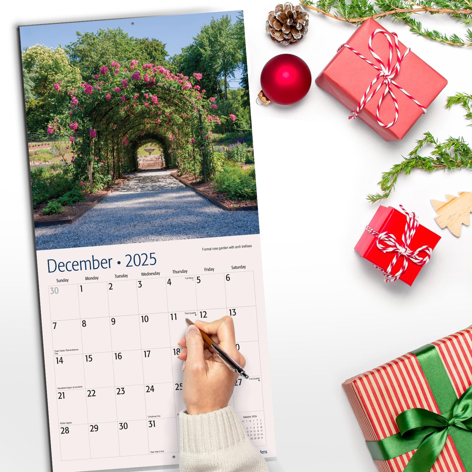 RED EMBER Gardens 2025 Wall Calendar - 12 Month Large Format 12