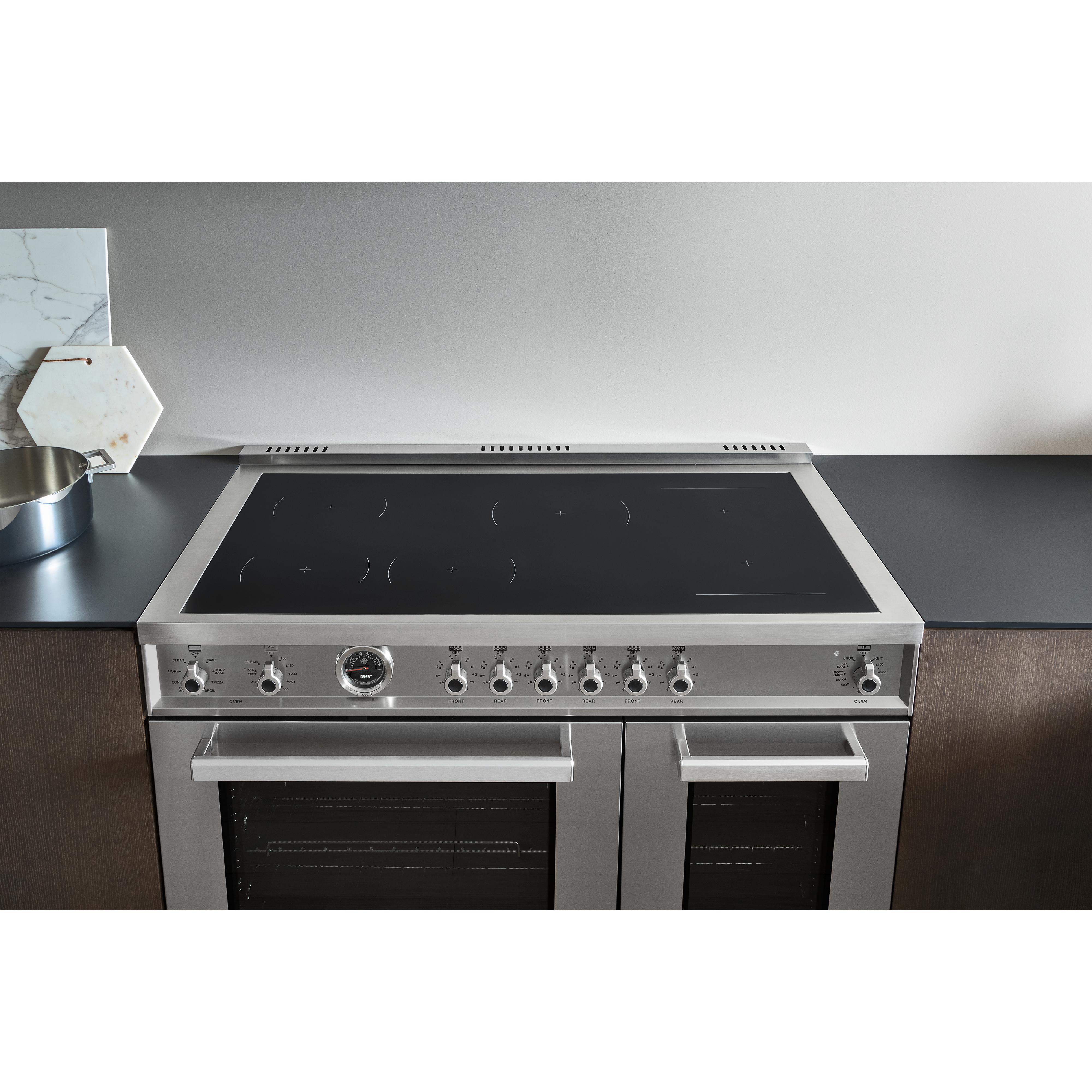 Bertazzoni PRO486IGFEPXT 48-Inch Freestanding Induction Range - Professional-Grade Italian Kitchen Appliance for Modern Home Cooking & Entertaining