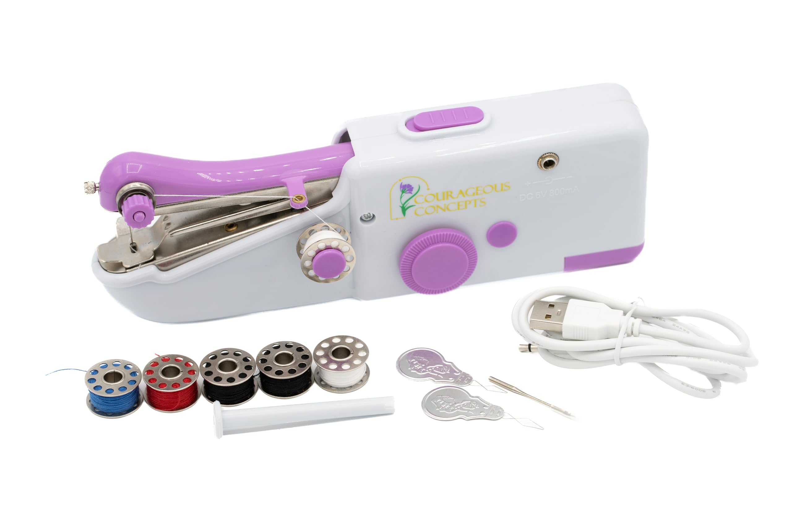 Portable Handheld Sewing Machine - Battery & USB Powered Mini Stitcher for Beginners - Easy Hemming, Repairs & Quick Fixes - Includes Instructional Videos - Perfect for Home, Travel & Emergency Clothing Repairs
