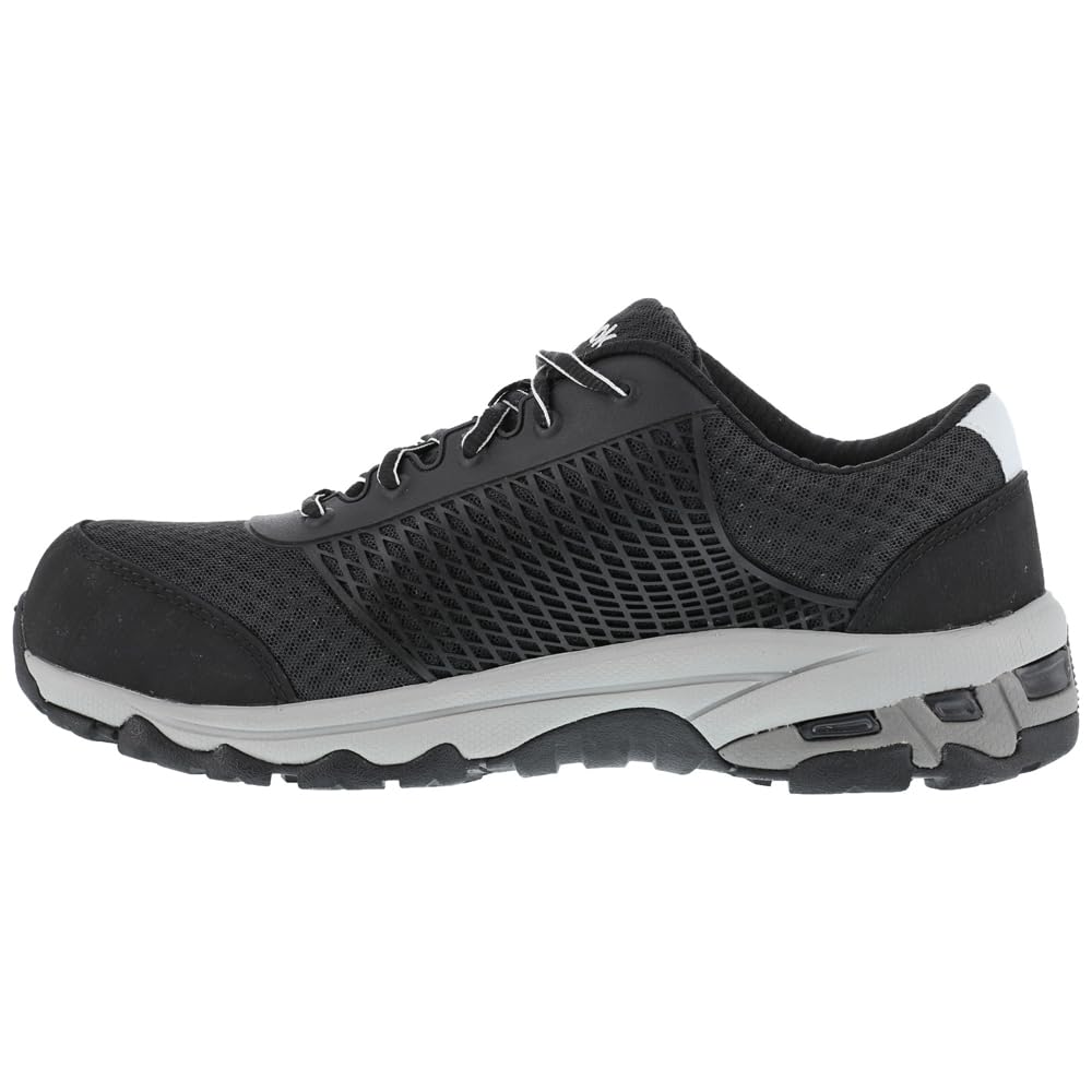 Reebok RB4625 Heckler Men's Composite Toe Work Shoes - Black | Lightweight & Breathable for Construction, Warehouse & Safety Work