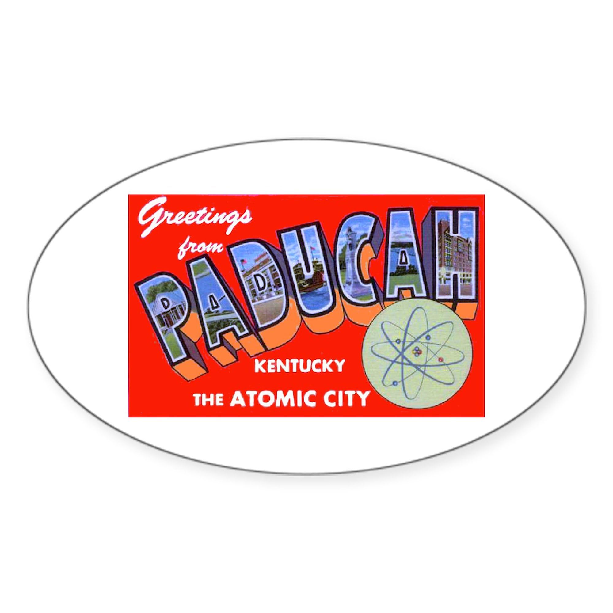 Paducah Kentucky Greetings Oval Sticker - Waterproof Vinyl Decal for Cars, Laptops, Windows | Perfect for Bumpers, Travel Mugs & DIY Projects