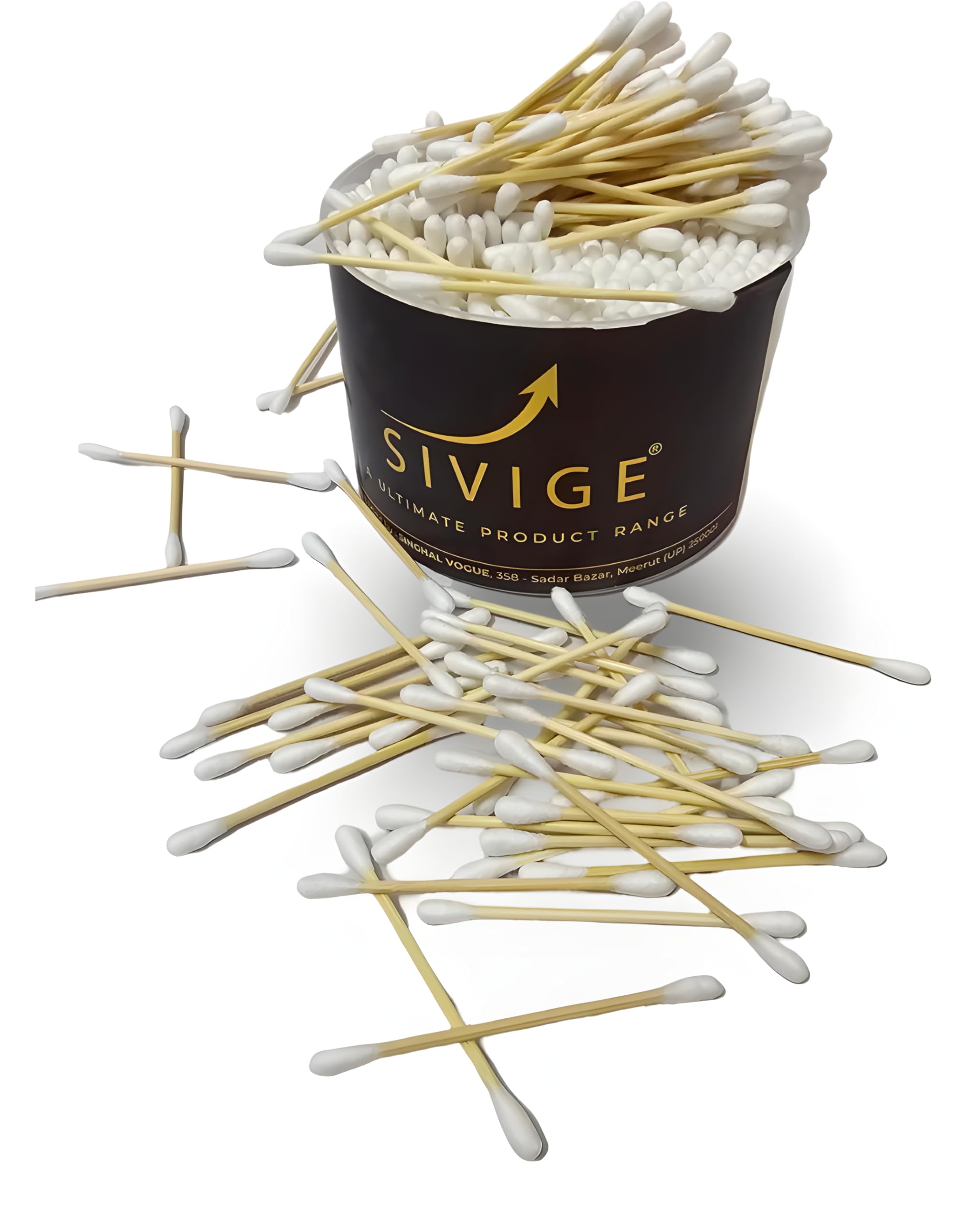 SIVIGE 500 Pcs Premium Cotton Swabs for Ear Cleaning | Gentle Ear Wax Removal Sticks | Safe for Home, Travel & Baby Care