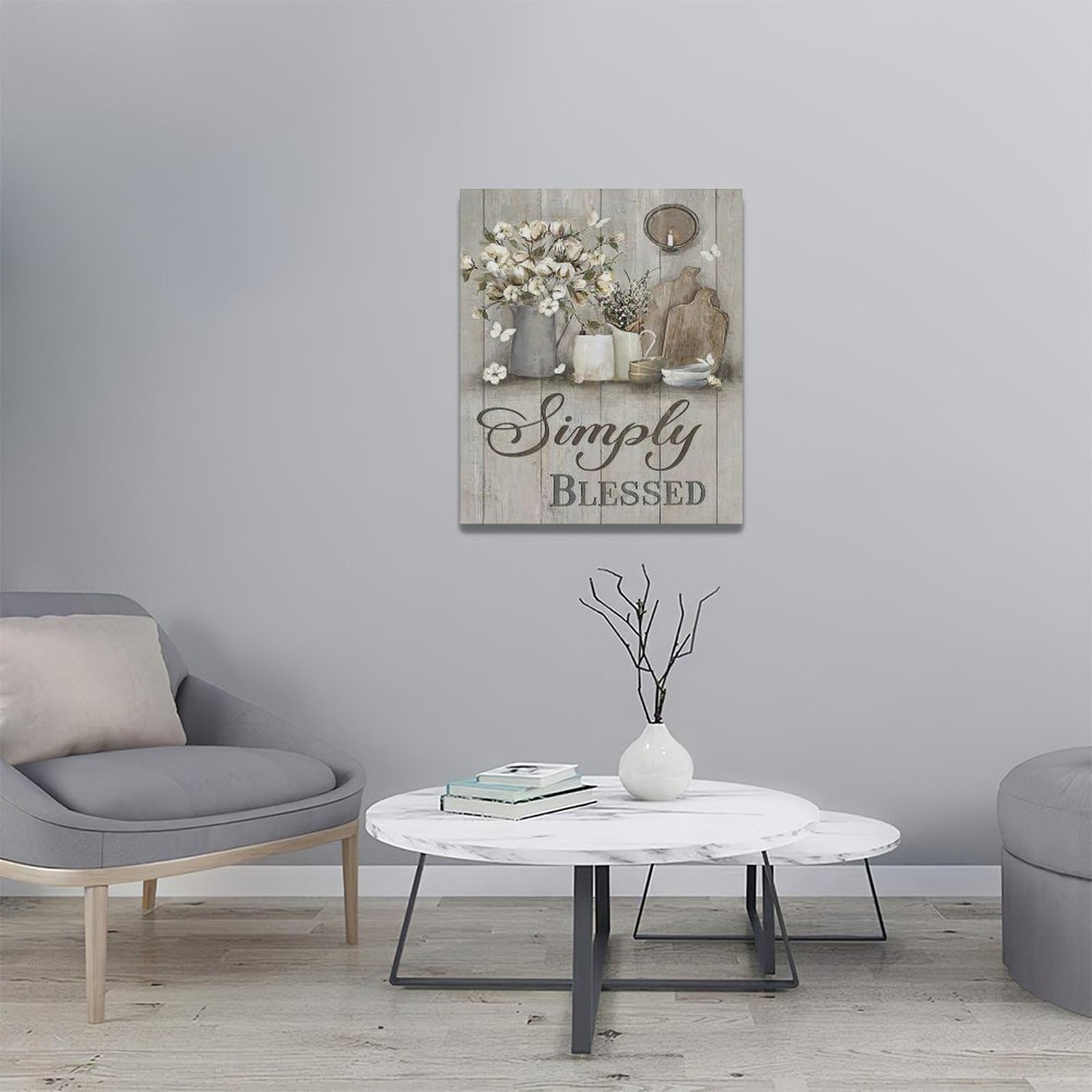 Farmhouse Wall Art - Rustic Cotton Christian Canvas Painting 20x24