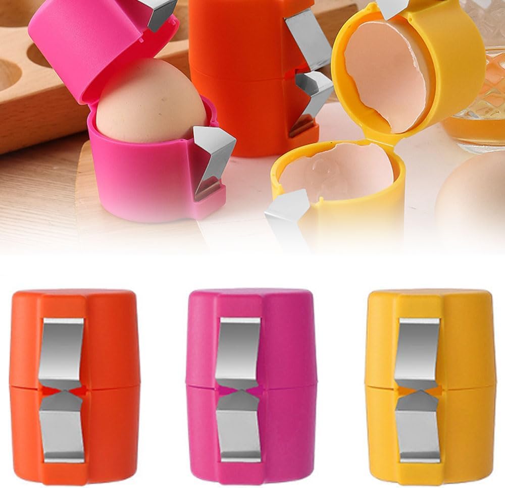 2025 New Egg Shell Opener - Handheld Multifunctional Egg Cracker Tool for Raw Eggs | Egg Breaker, Cutter & Separator for Cooking, Baking, Camping & Kitchen Use (3-Piece Set)