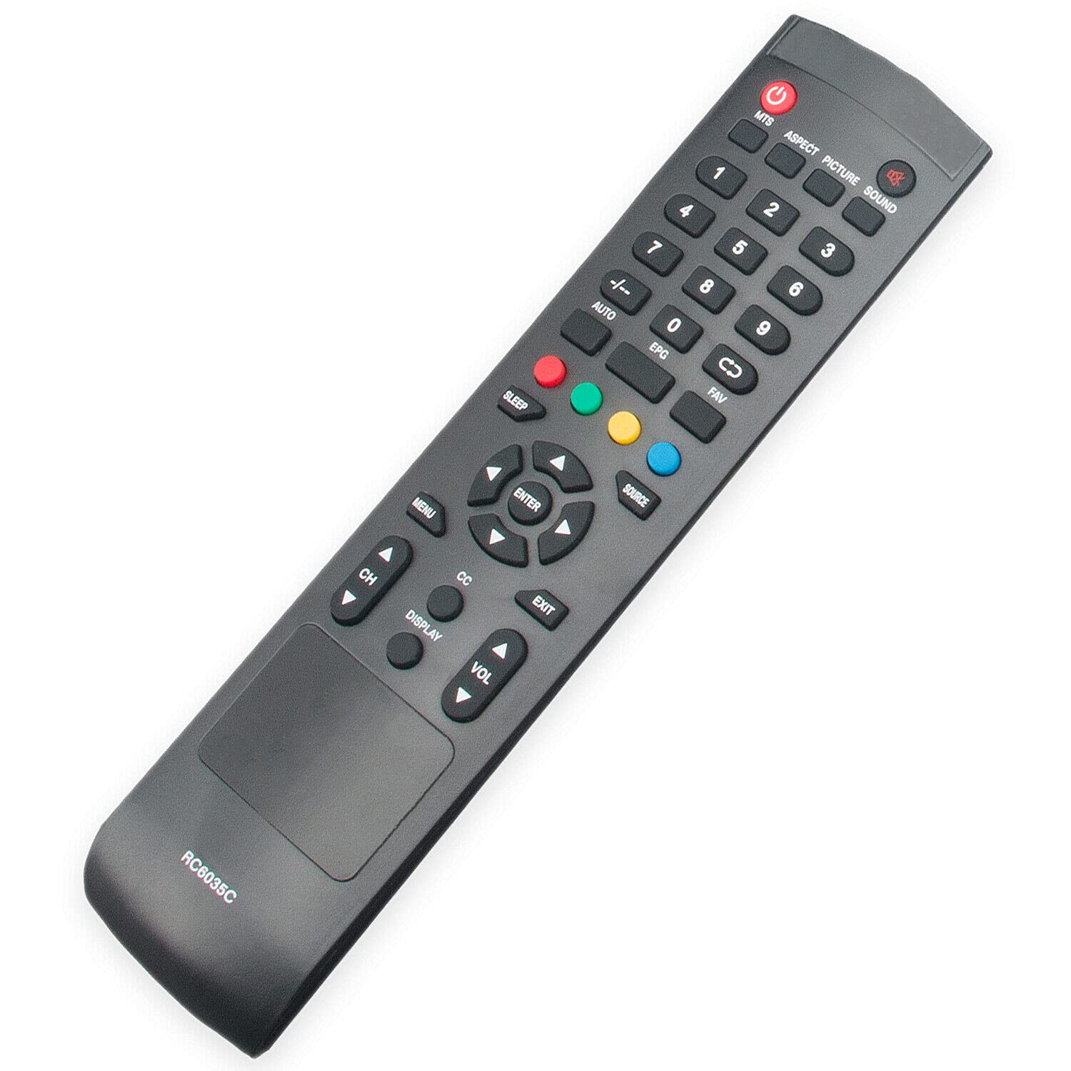 Original RC6035C Replacement Remote Control for Cielo LCD LED TV Models TE24T7H TE247AH-GY TE247AH-P TE247AH-PK-PR - Perfect for Home Entertainment & TV Setup