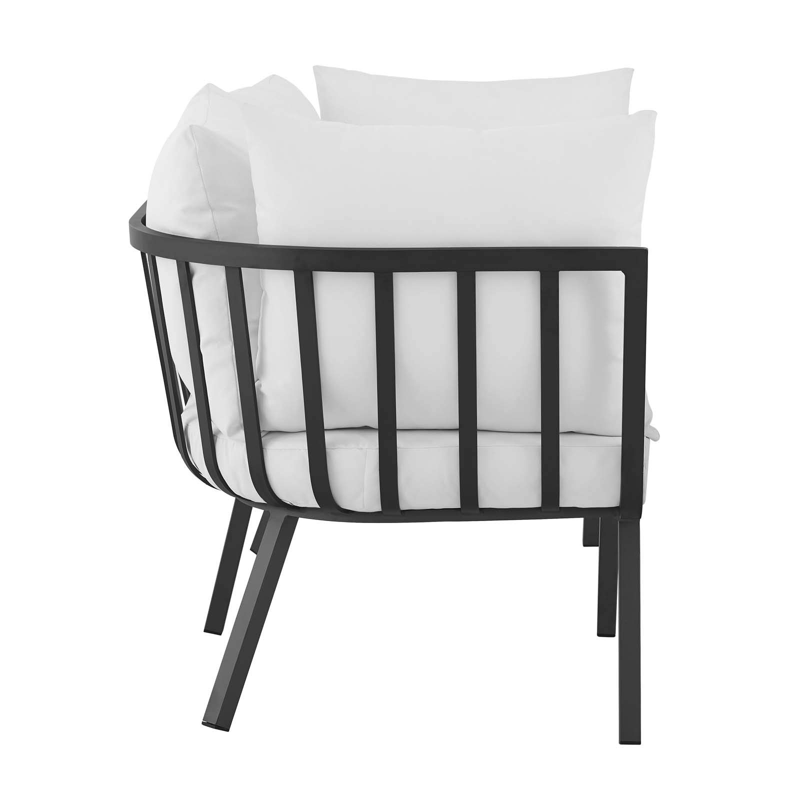 Modway Riverside Outdoor Patio Furniture Set - 2-Piece Gray & White Wicker Sofa for Garden, Poolside, Deck or Backyard Relaxation