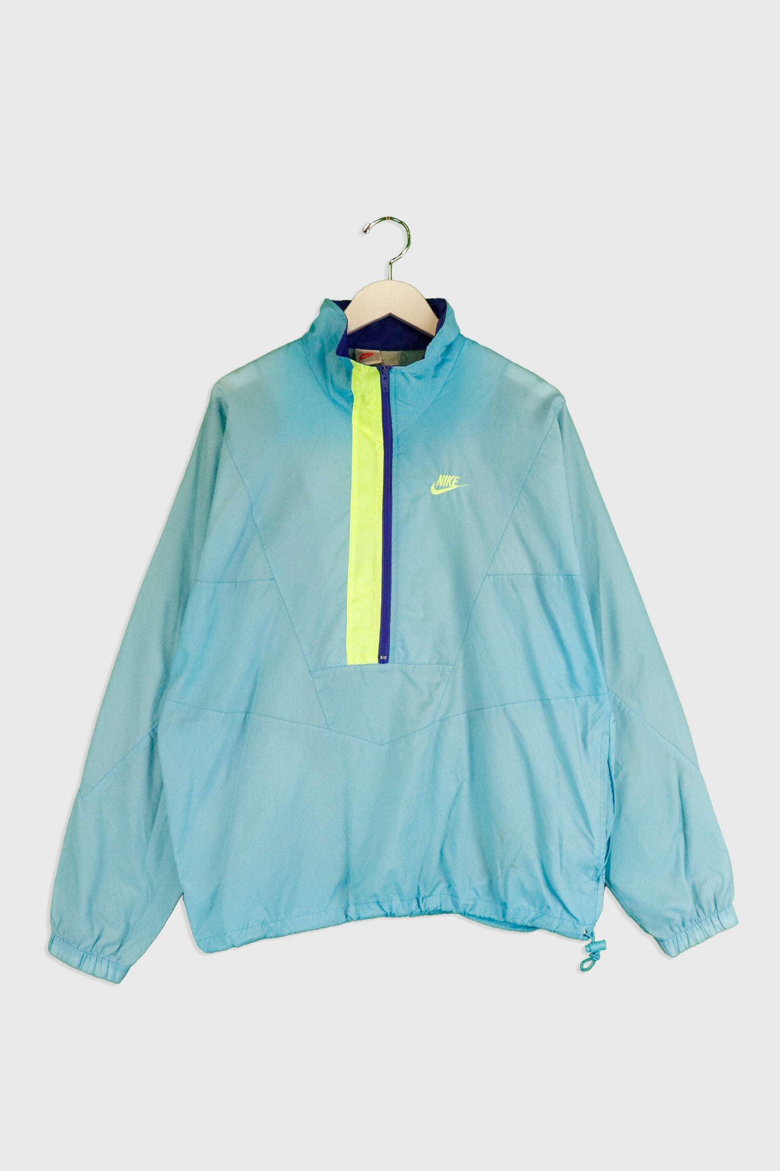 Vintage Nike Quarter Zip Windbreaker - Multi Neon Colors, Size L - Perfect for Running, Hiking & Outdoor Sports