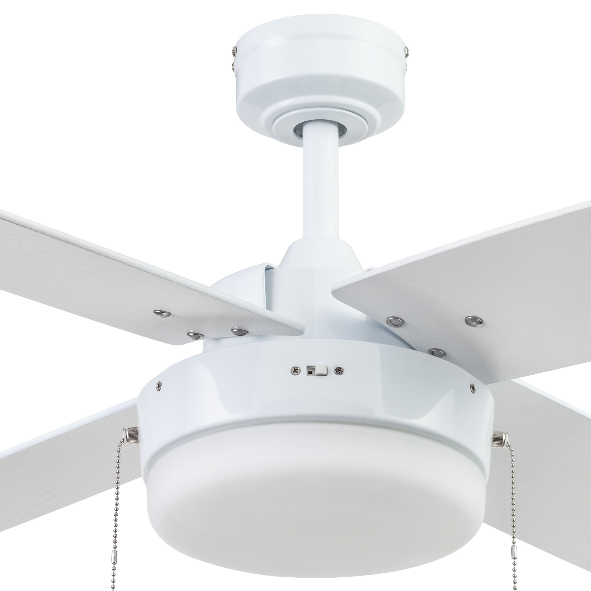 52 Inch Memphis White Ceiling Fan with Pull Chain - Perfect for Living Room, Bedroom, and Outdoor Spaces
