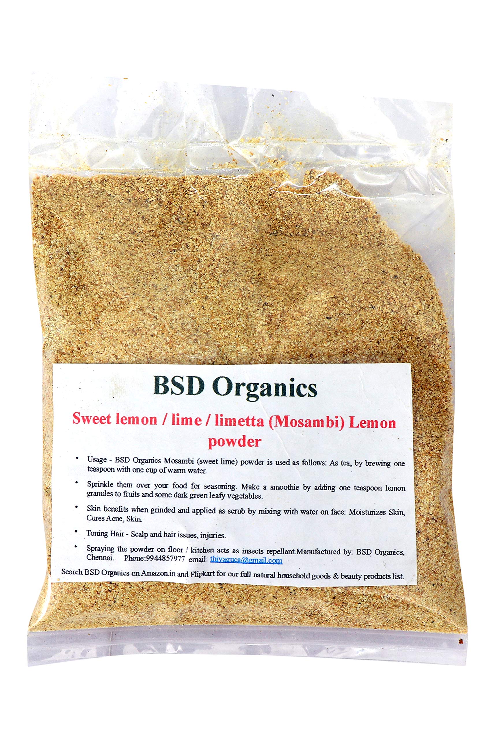Organic Sweet Lemon Lime Powder (Mosambi) - 200g | Natural Citrus Flavor for Drinks, Baking & Smoothies | USDA Certified, Non-GMO, Vegan-Friendly