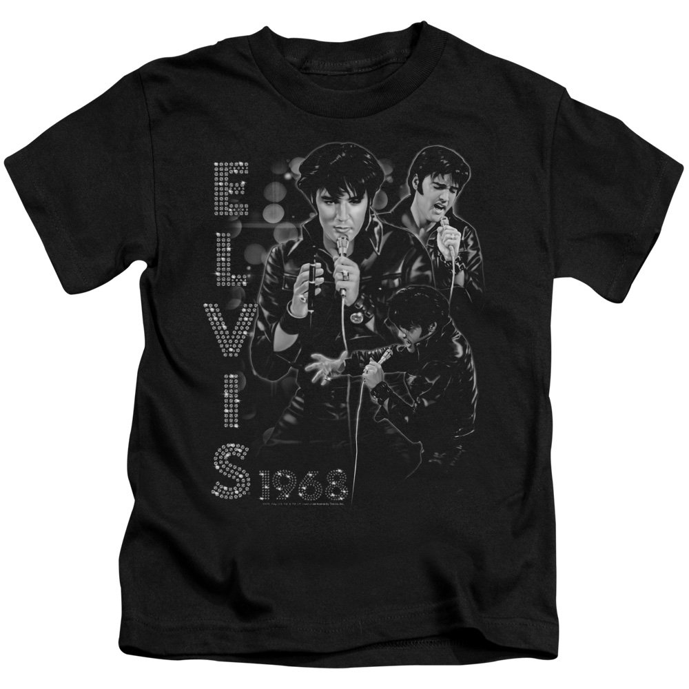 Elvis Presley Vintage Leather Print Unisex Youth T-Shirt for Boys and Girls - Cool Retro Music Tee for Concerts, School & Casual Wear