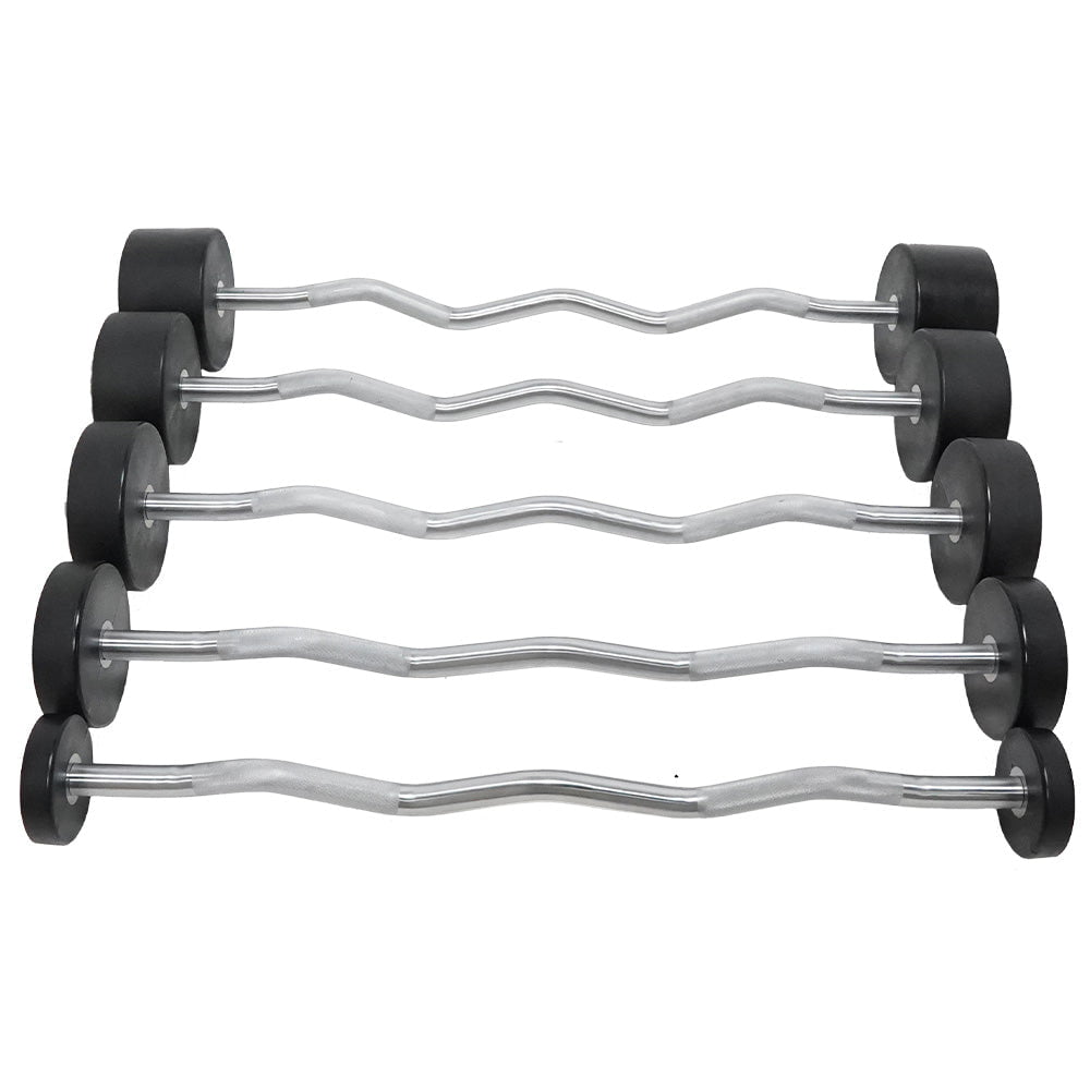 Force USA Fixed Curl Barbell Set with Stand - 45lb Olympic Weight Bar & EZ Curl Bar for Home Gym Strength Training - Perfect for Bicep Curls, Triceps Workouts & Full-Body Exercises