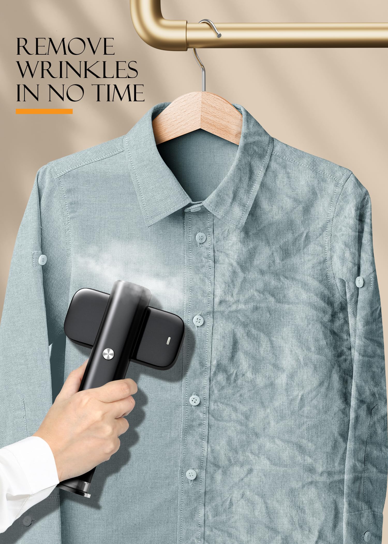 Portable Handheld Garment Steamer - 15s Fast Heat-Up, 90ml Water Tank with Heat-Resistant Gloves - Wrinkle Remover for Clothes, Fabric, Dresses & Suits - Perfect for Home, Office, Travel & Business Trips