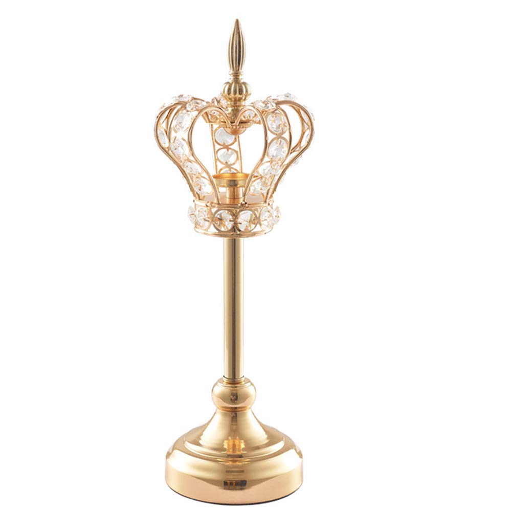Valink Golden Crown Tealight Candle Holder - Elegant High Stand for Wedding & Home Decor - Perfect for LED or Flame Candles - Ideal for Centerpieces, Romantic Dinners, and Holiday Decorations