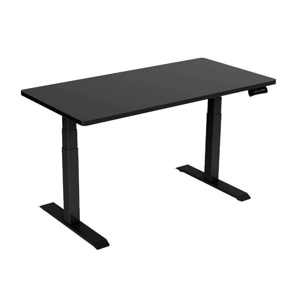 160cm Electric Standing Desk with Dual Motors - Adjustable Height Sit Stand Desk Frame with Black Top for Home & Office Workspace
