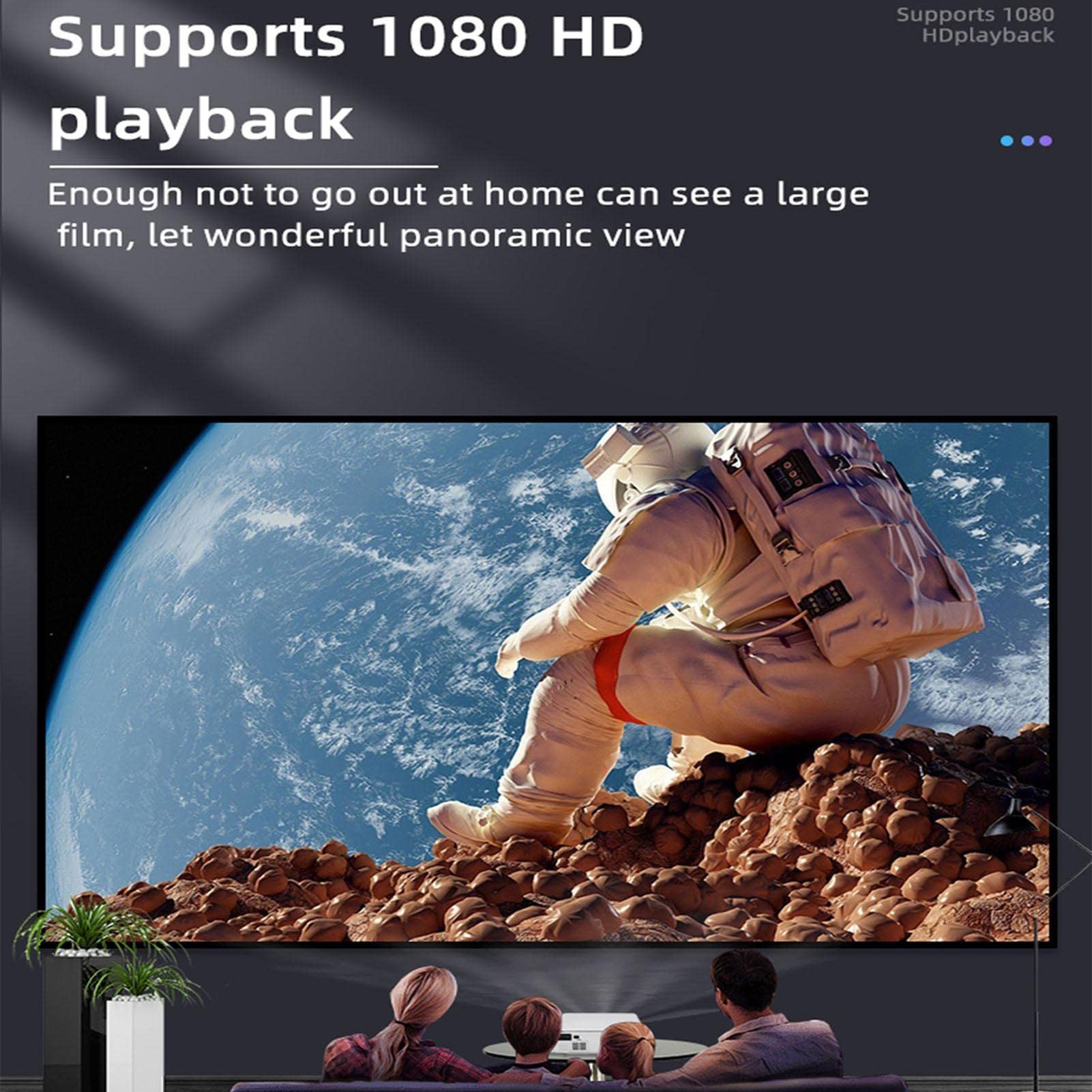 Jildouf Smart Projector - 1080P HD Art Projector for Adults with Noise Suppression, Compatible with iPhone/Android/Windows/TV Stick/USB - Perfect for Home Theater, Art Tracing, and Office Presentations