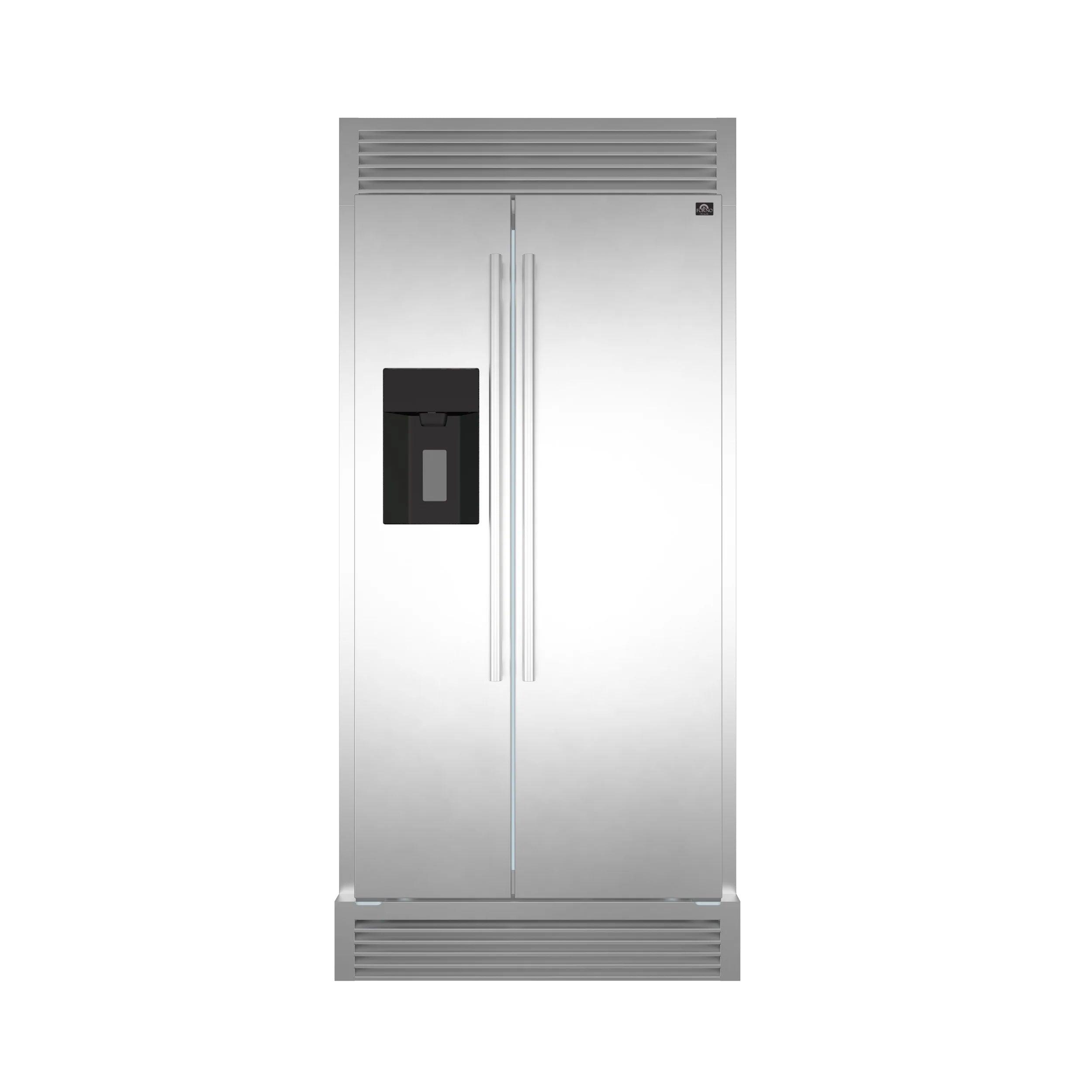 Forno Salerno 36 Inch Side by Side Refrigerator with External Water and Ice Dispenser - Stainless Steel FFRBI1844 40SG | Energy Efficient Kitchen Appliance for Modern Homes