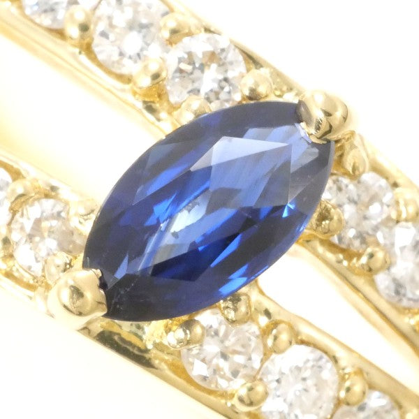 18K Yellow Gold Sapphire and Diamond Ring for Women - Elegant Blue Gemstone Engagement, Wedding, or Anniversary Jewelry Gift