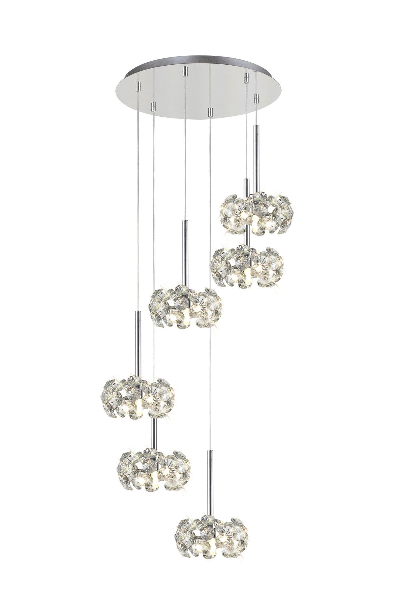 Bellagio 3/6/13Lt G9 Linear Pendant Light Fixture - Polished Chrome Finish with Crystal Shade for Modern Dining Room, Kitchen Island & Living Room Lighting