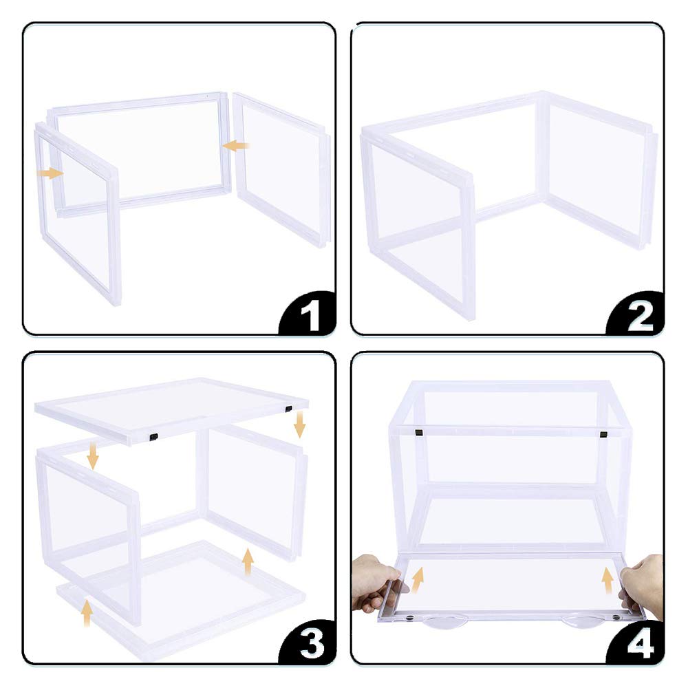 K.T.Z Clear Stackable Shoe Storage Boxes - 12 Pack Transparent Sneaker Display Containers for Men & Women | Perfect for Closet Organization, Shoe Collection Display, and Space-Saving Storage