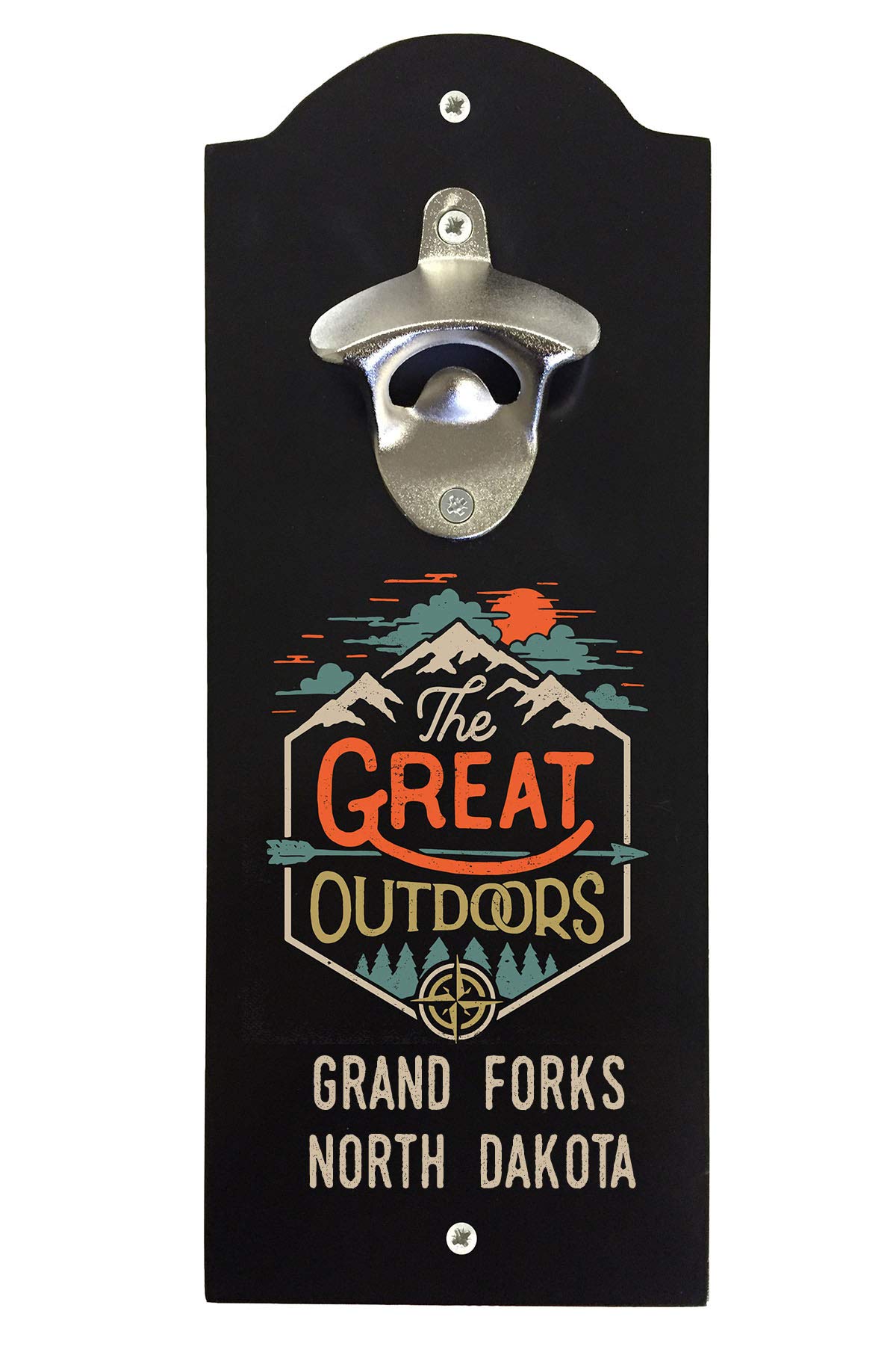 Grand Forks North Dakota Bottle Opener - Rustic Wall Mounted Beer Bottle Opener for Camping, Home Bar & Man Cave Decor - Perfect Souvenir Gift for Beer Lovers
