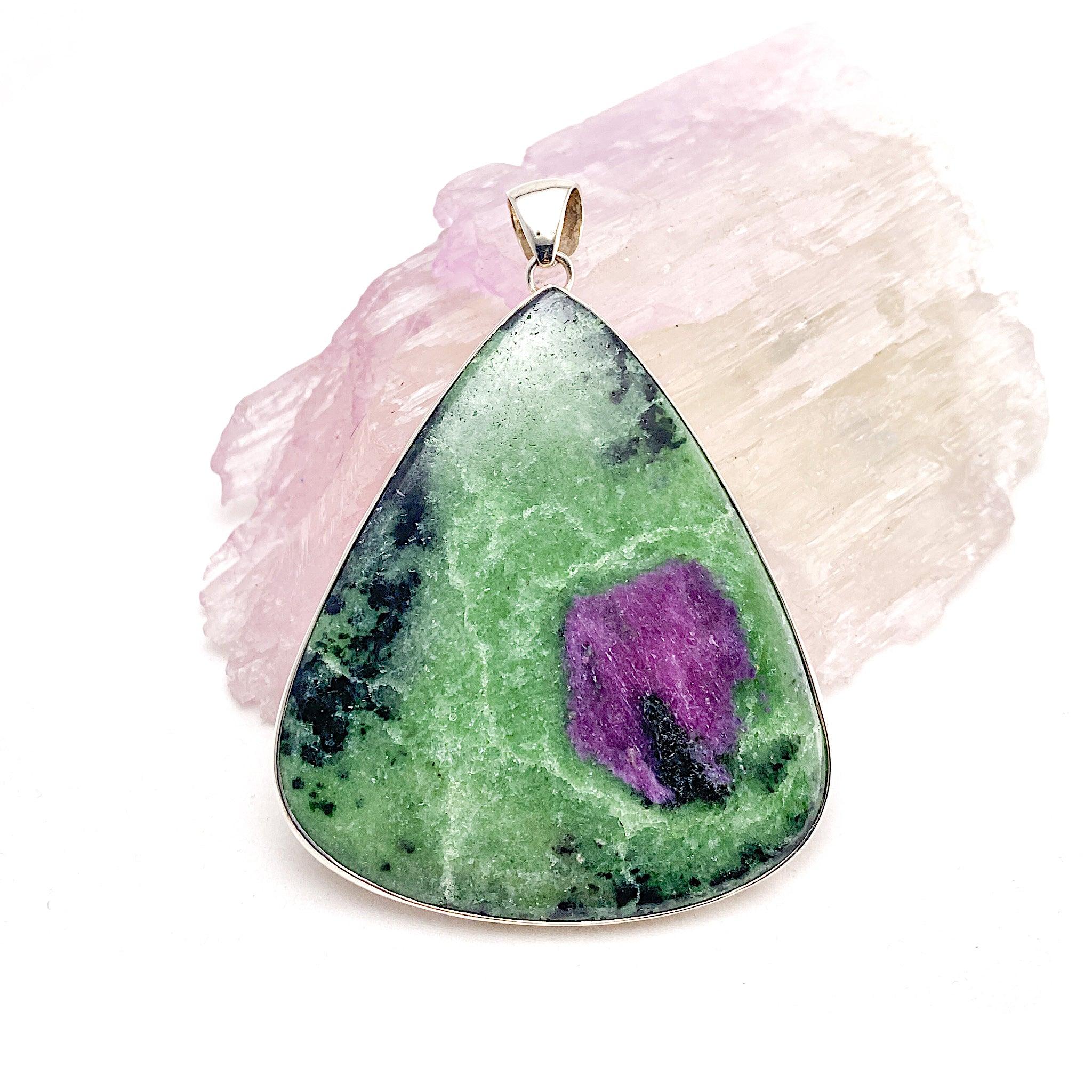 Natural Ruby in Zoisite Teardrop Pendant Necklace - KPGJ1185 | Elegant Jewelry for Women, Perfect Gift for Birthday, Anniversary & Special Occasions