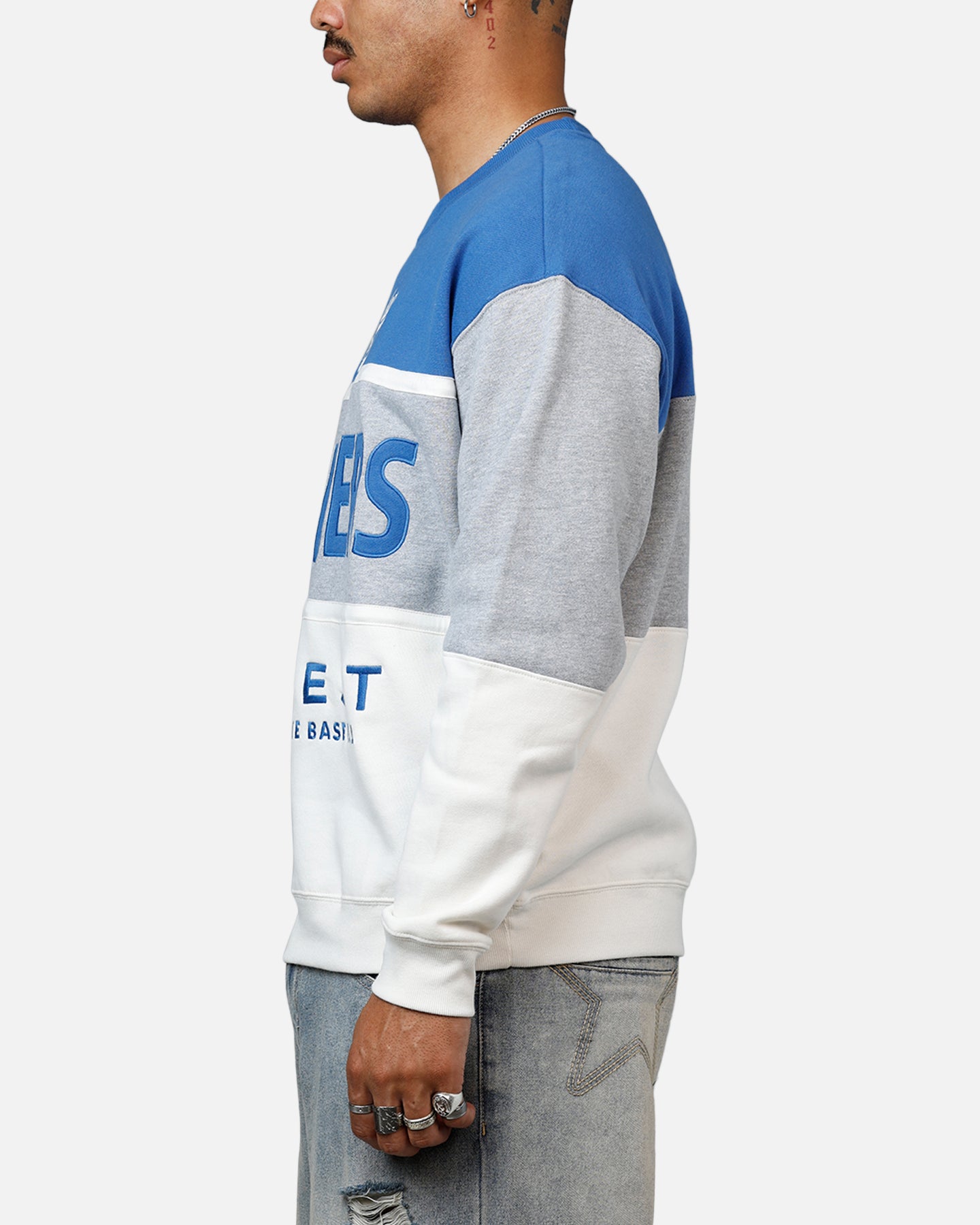 47 Brand Los Angeles Dodgers On Five Crewneck Sweatshirt - Blue & Grey - Men's Casual Baseball Fan Apparel for Game Day & Streetwear