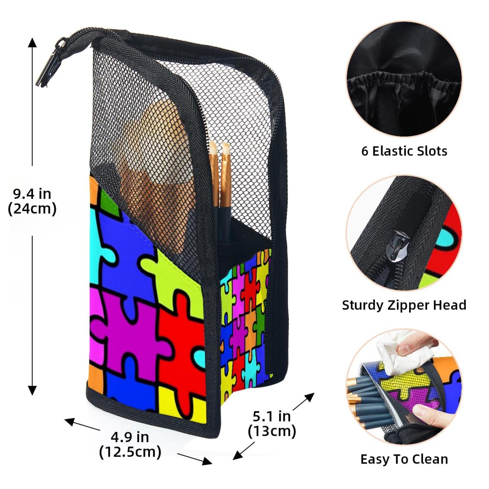 12-Piece Colorful Rainbow Makeup Brush Organizer Bag with Portable Holder Case - Perfect for Travel, Home Storage & Professional Makeup Artists