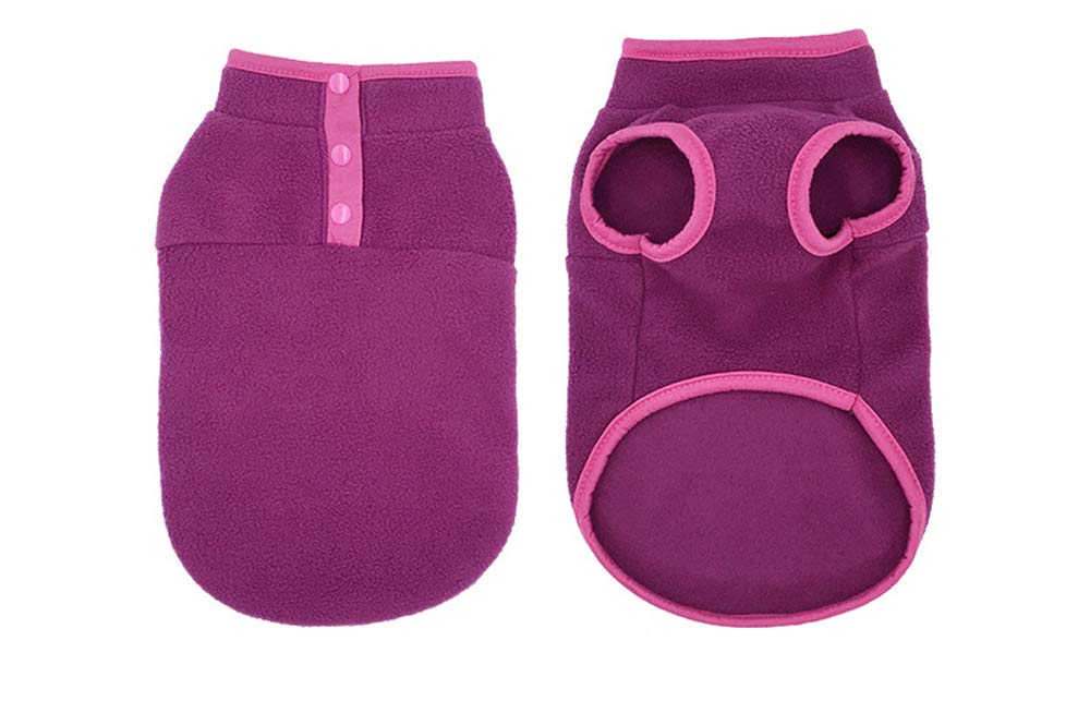 Winter Warm Dog Fleece Sweater - Cozy Pet Clothes for Small & Medium Dogs | Puppy Shirt, Dog Vest & Jacket (XS, Purple) | Perfect for Cold Weather Walks & Indoor Comfort