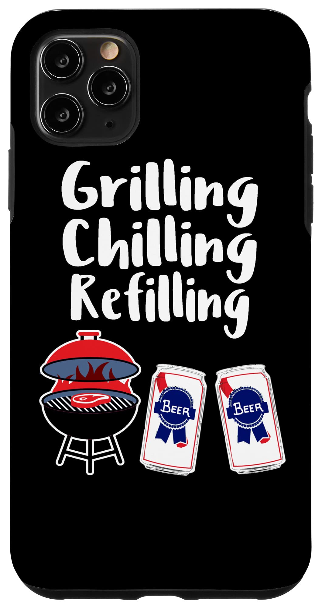 iPhone 11 Pro Max Cute Summer Grill Case - Shockproof Protective Cover for Outdoor BBQ, Beach & Pool Parties (Perfect for Cooking, Chilling & Refreshing)