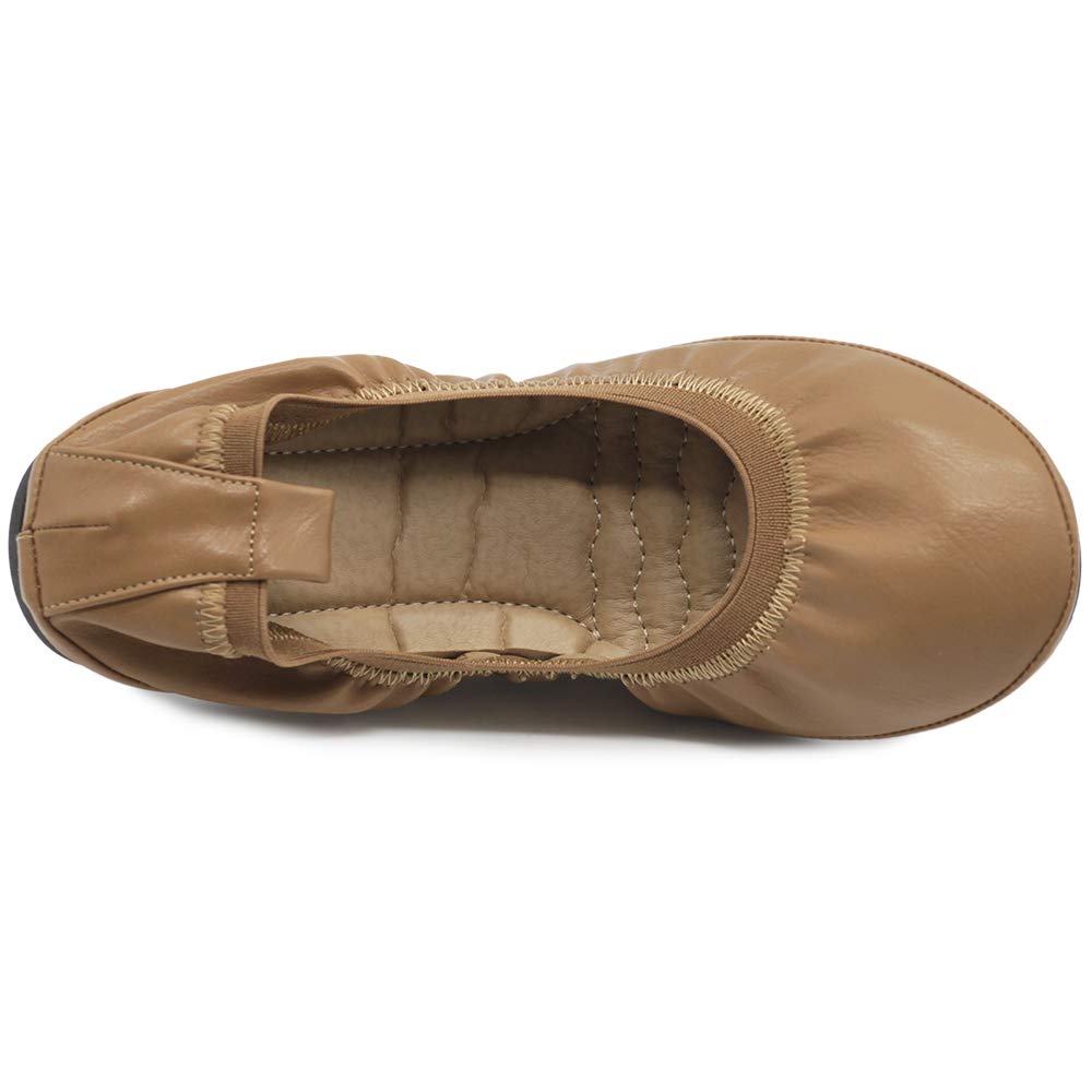 Ollio Women's Comfort Ballet Flats with Shoe Collar Pull Tab - Slip-On Casual Shoes for Work, Travel & Everyday Wear