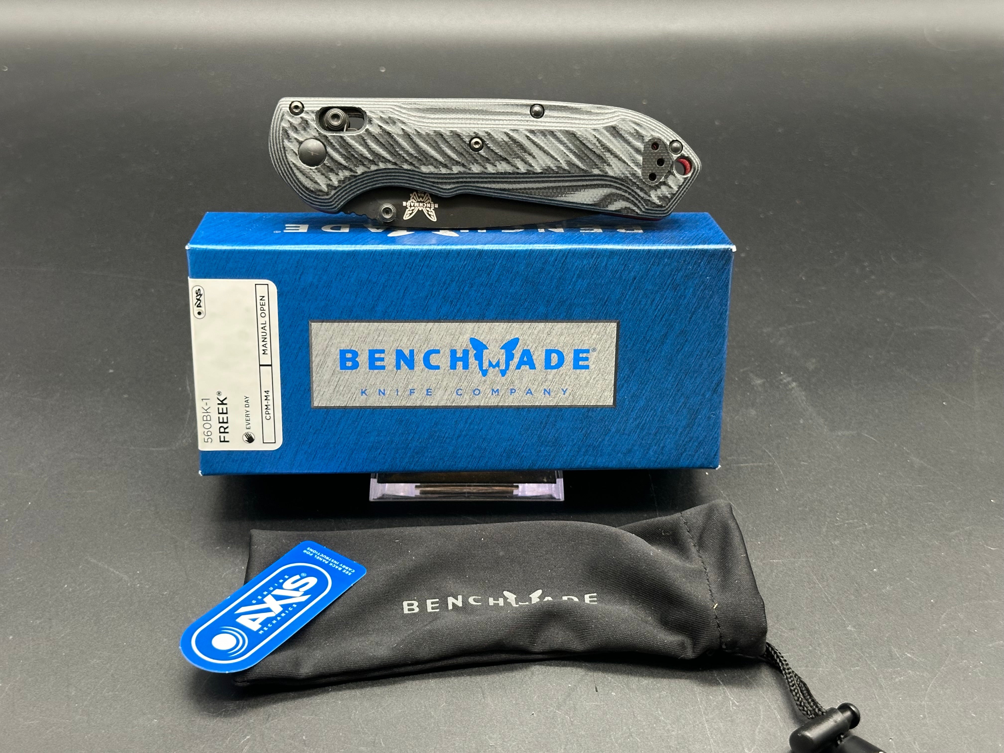 Benchmade Freek Folding Knife - Gray/Black G10 Handle, 3.6