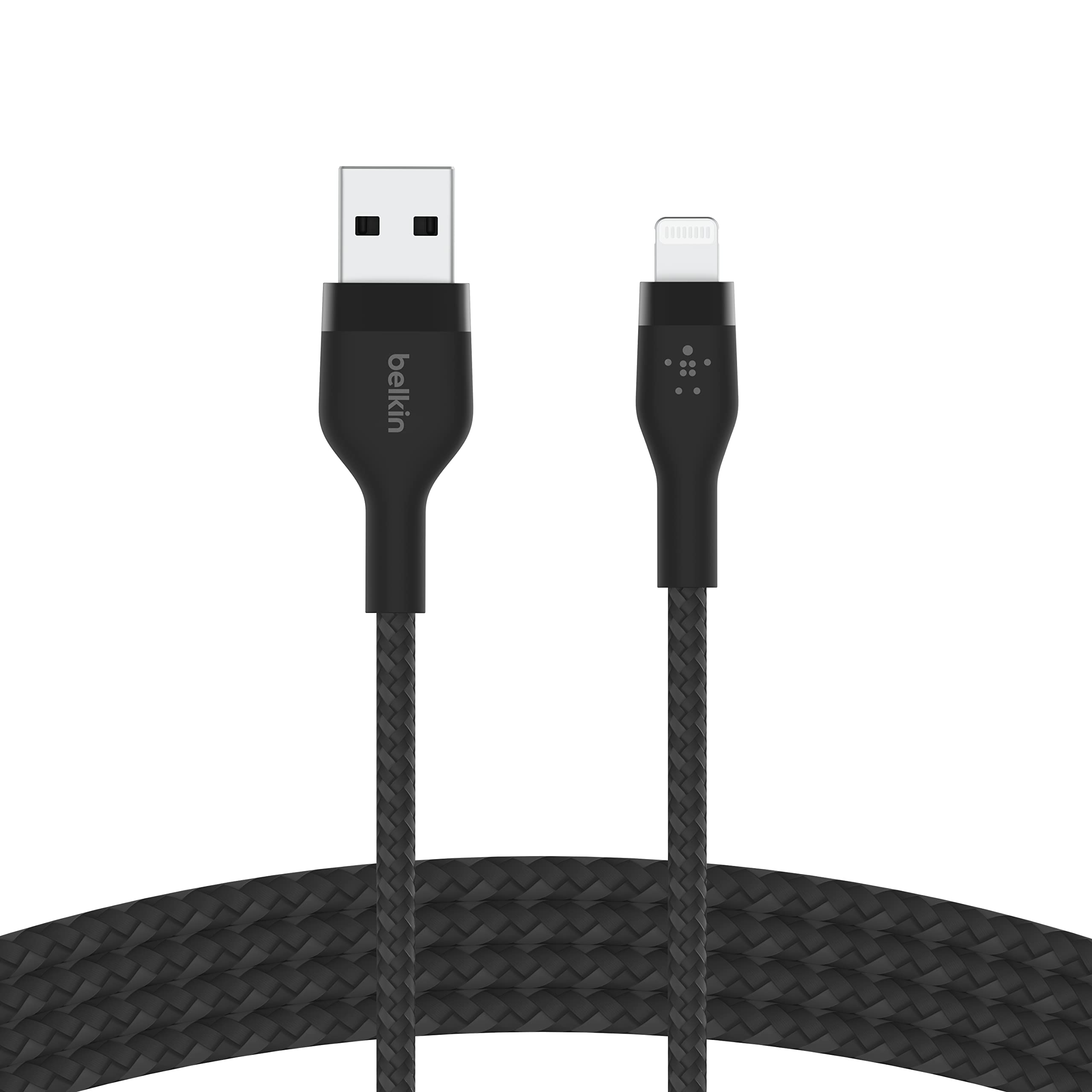 Belkin BoostCharge Flex Silicone & Pro Flex Braided USB-A to Lightning Cables - MFi Certified Fast Charging Cables for iPhone, iPad - Perfect for Home, Office & Travel Charging