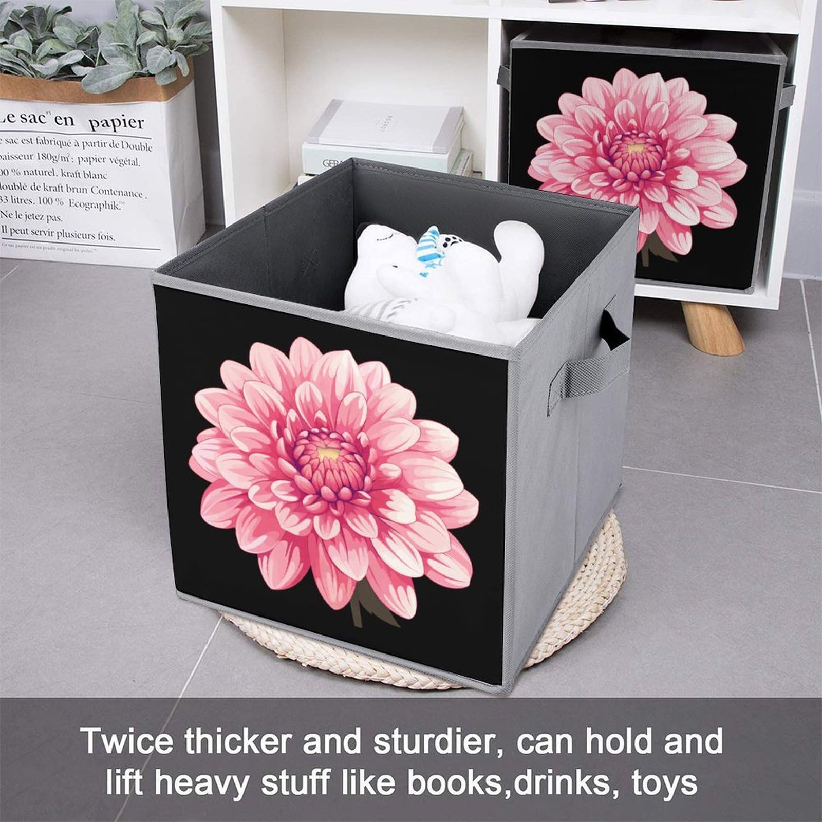Dahlia Storage Bins 6PCS - Foldable Cube Organizers for Home & Office
