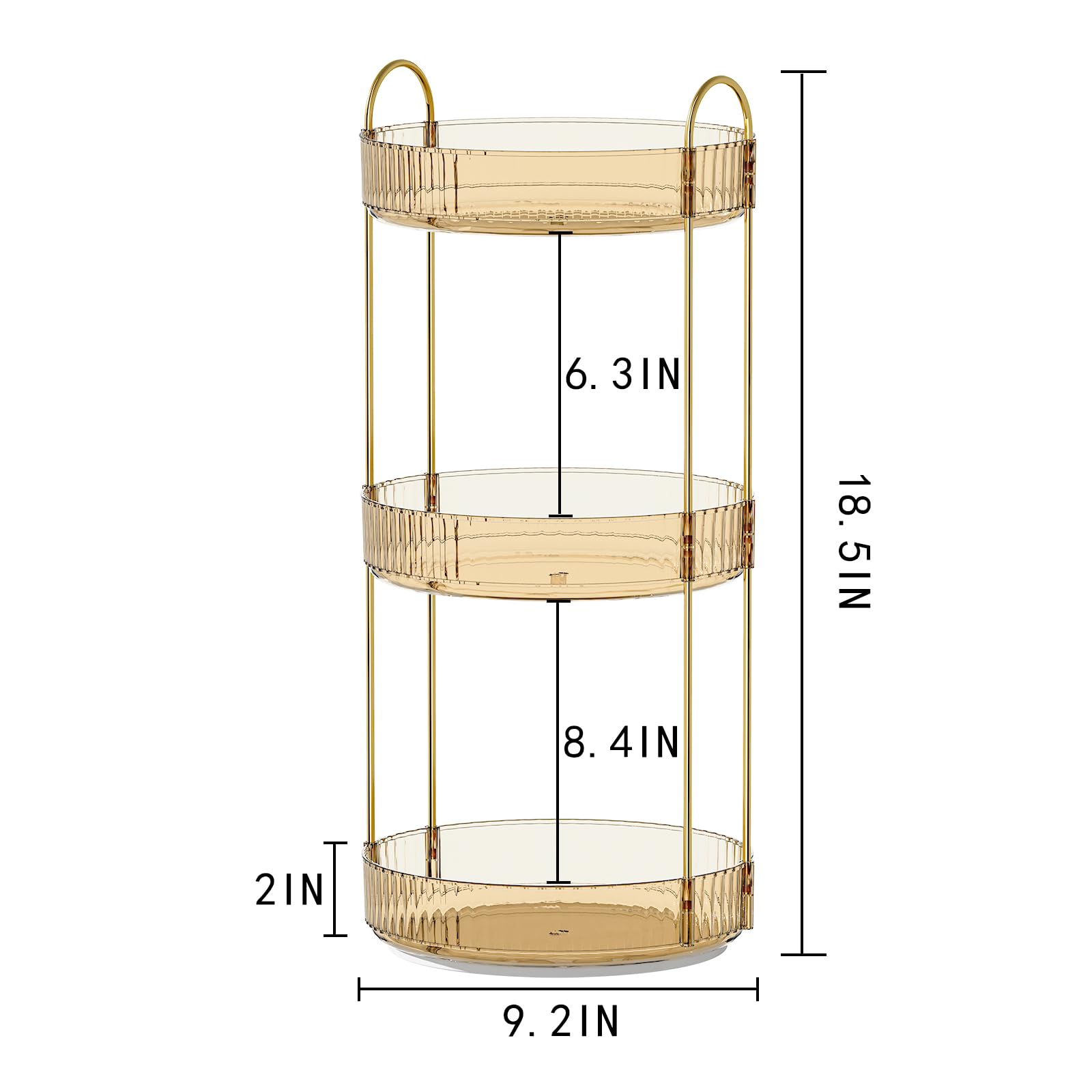 360° Rotating Makeup Organizer with Large Capacity - 3 Tier Bathroom Counter Storage for Cosmetics, Skincare & Perfume | Perfect for Vanity, Dressing Table & Bathroom Organization